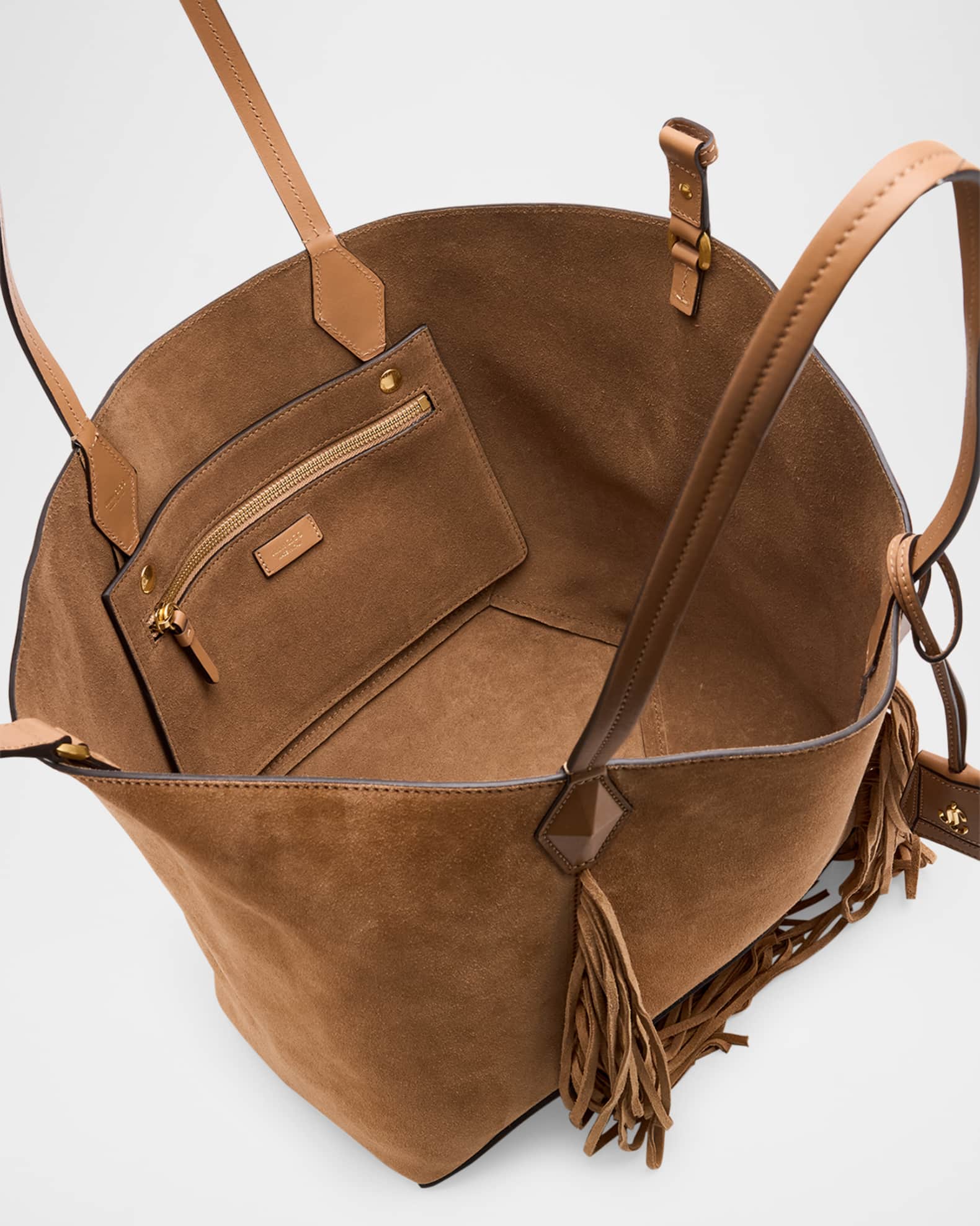トートバッグ Jimmy Choo Camel Suede Diamond Shopping Bag Diamond Tote/M | Coffee Suede Tote Bag | JIMMY CHOO