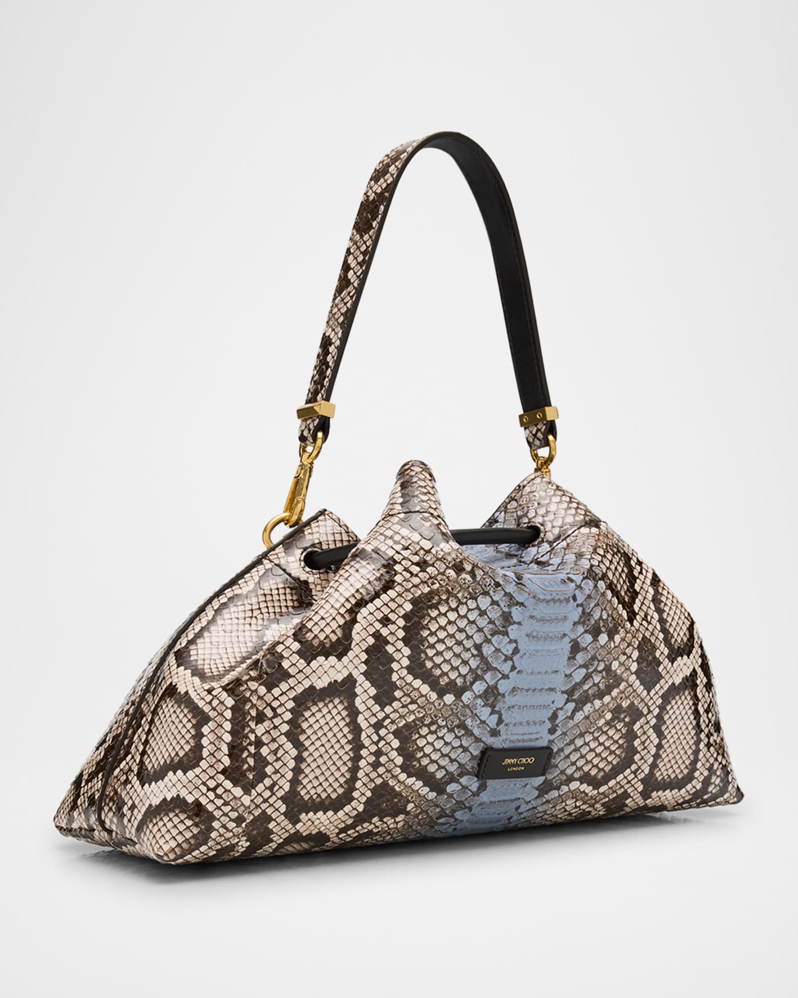 Jimmy Choo Bon Bon Python-Print Leather Bucket Bag | Neiman
