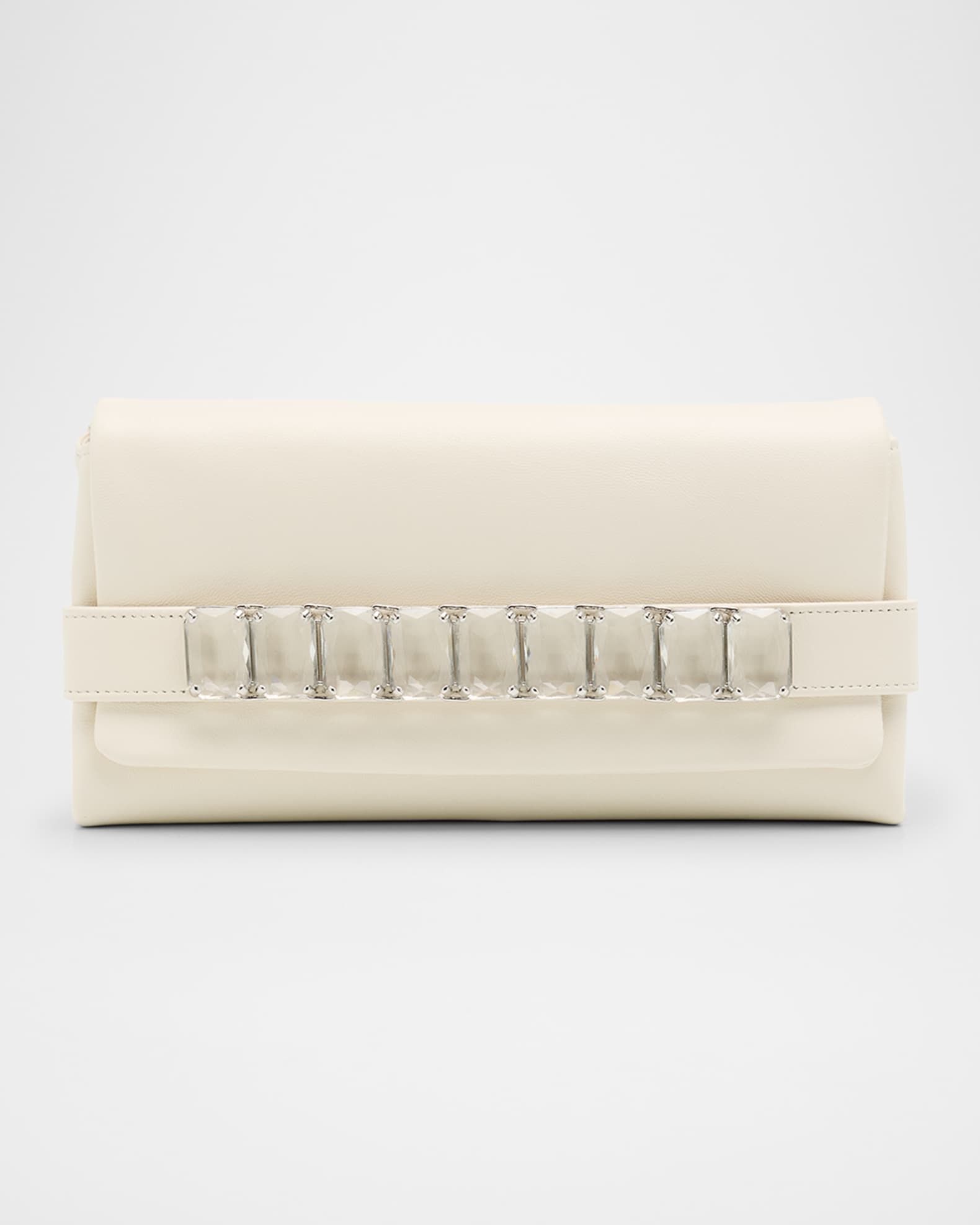 Kya Crystal-Embellished Leather Clutch Bag 0