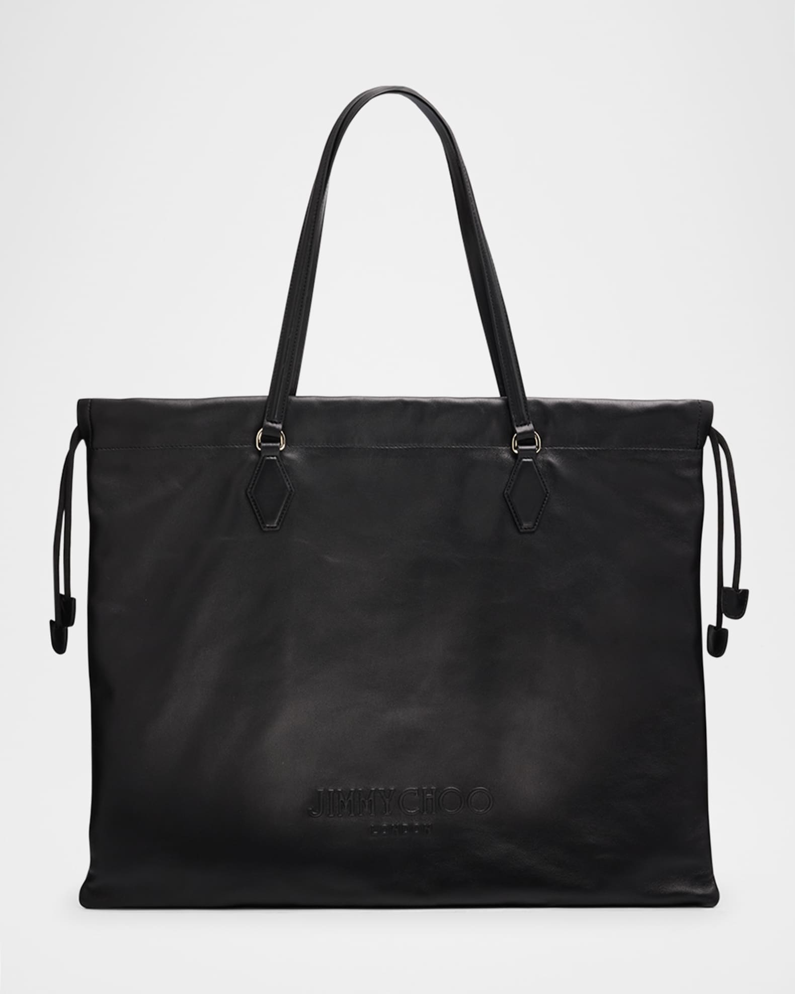 Large Drawstring Leather Tote Bag 0