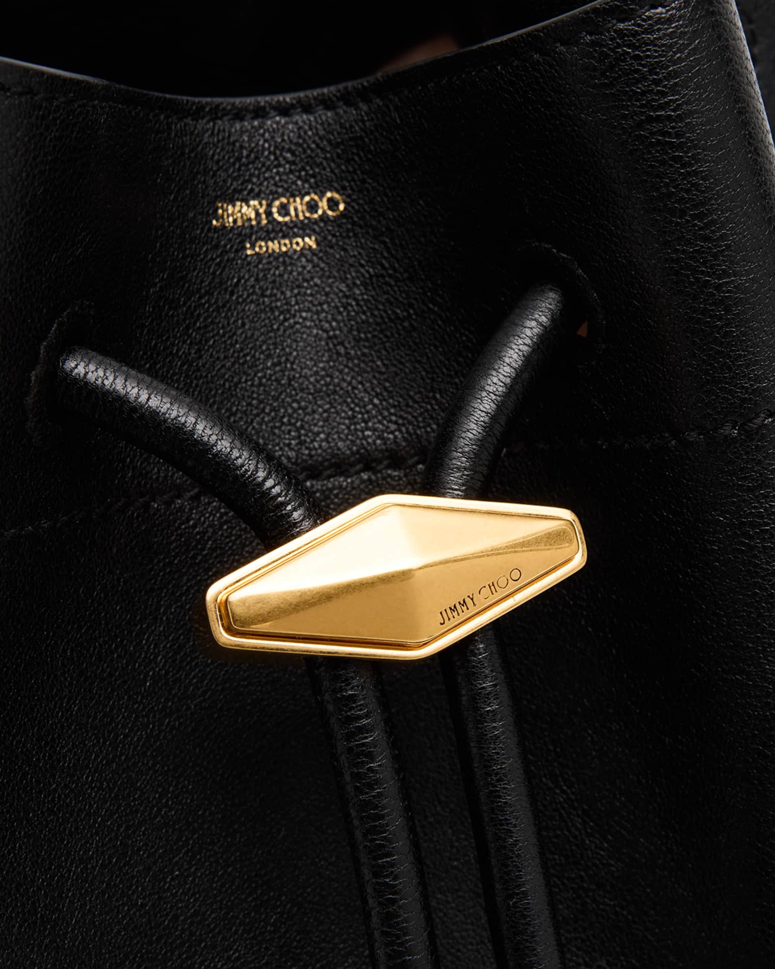 Jimmy Choo Cinch Leather Drawstring Bucket Bag | Neiman Marcus