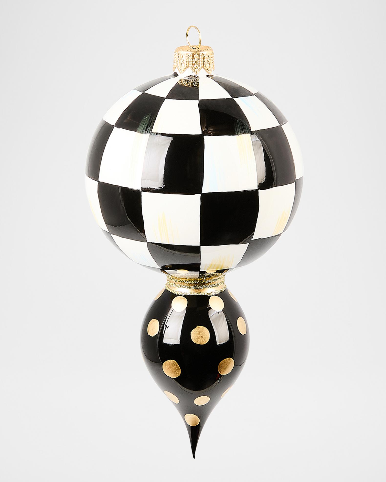 MacKenzie-Childs Courtly Noel Drop Glass Christmas Ornament