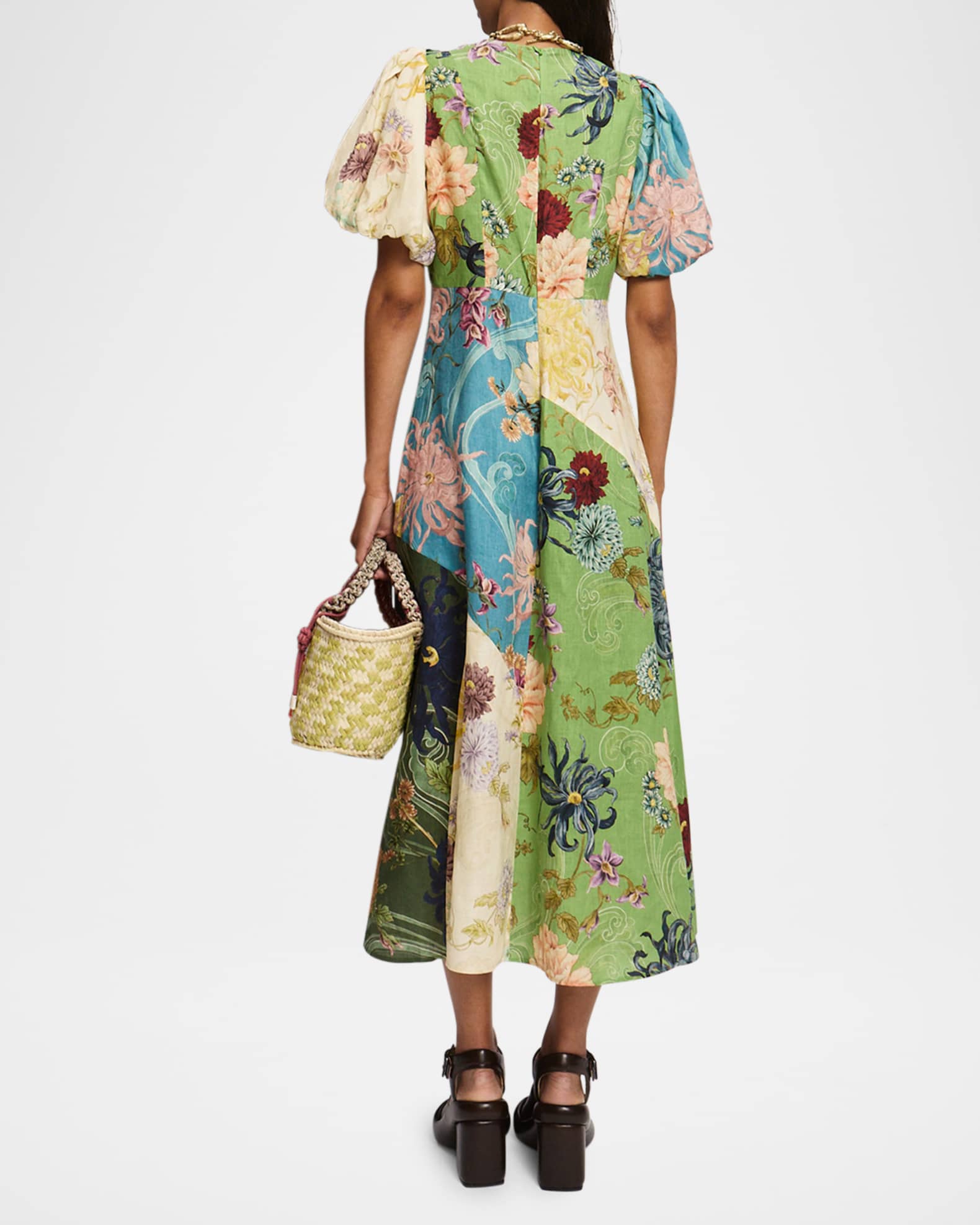 ALEMAIS Avery Spliced Midi Dress | Neiman Marcus