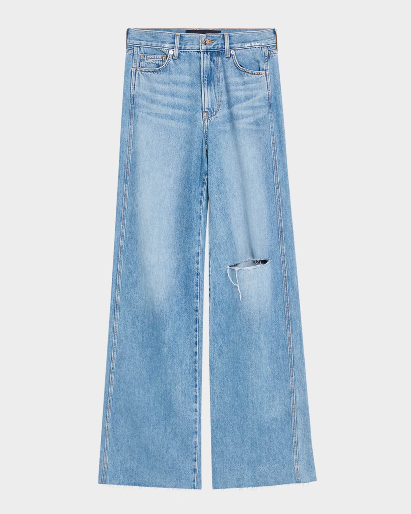 Kasey Mid-Rise Wide-Leg Jeans 0