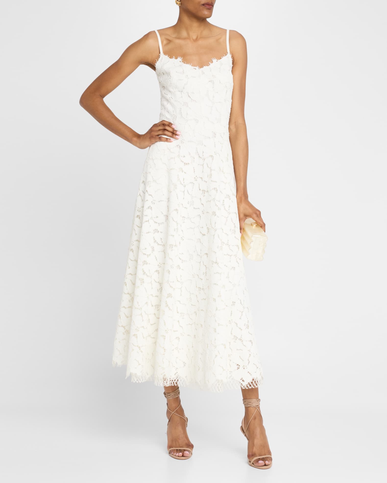 Julia Sleeveless Floral Lace Midi Dress 1