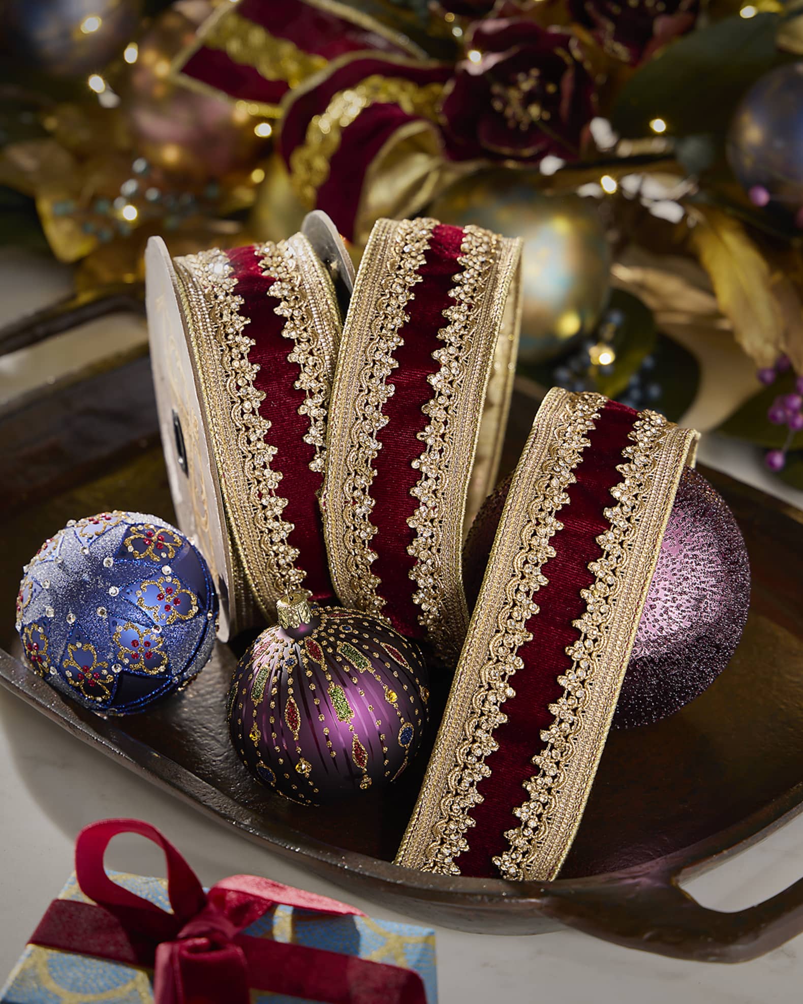 D. Stevens Jewel-Trim Velvet Ribbon, 2.5