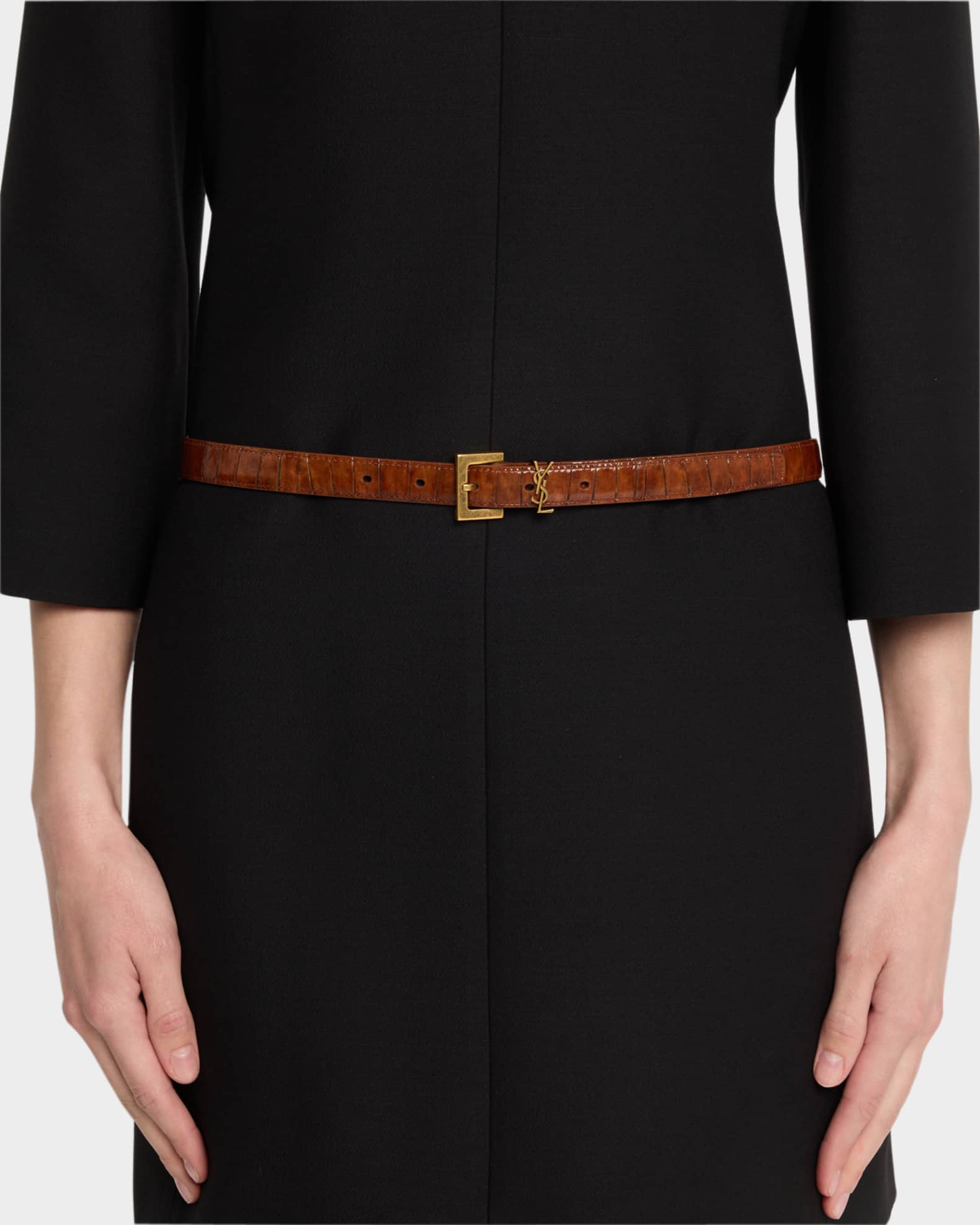 YSL Shiny Leather Belt  1