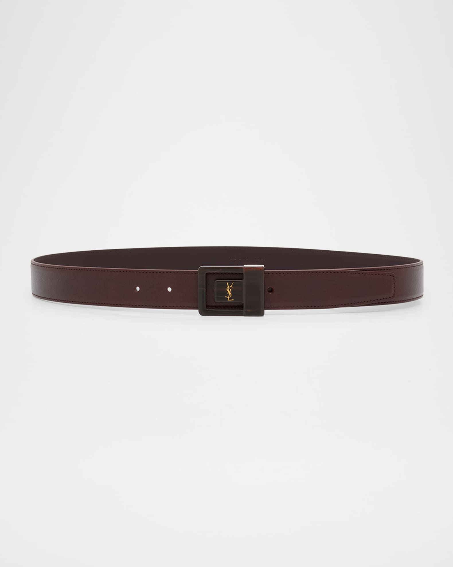 Saint Laurent YSL Buckle Leather Belt | Neiman Marcus