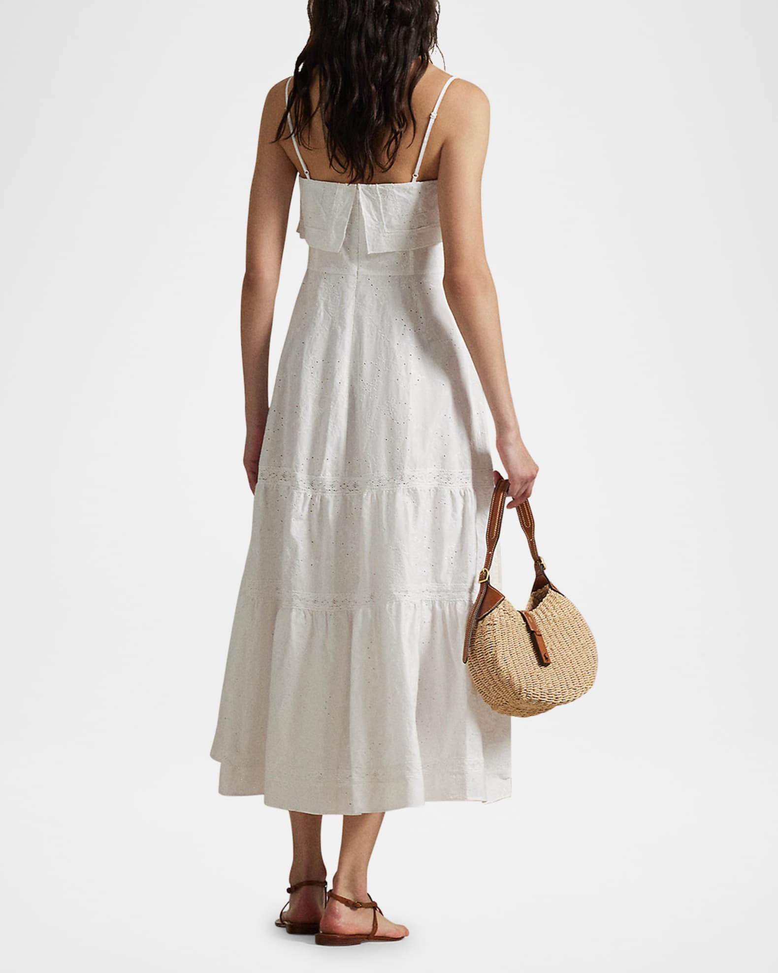 【Polo Ralph Lauren】 Tiered maxiドレス Polo Ralph Lauren Cotton Eyelet Tiered Maxi Dress | Neiman