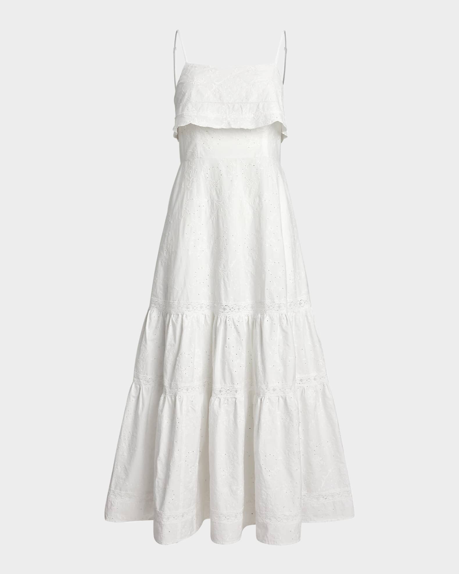【Polo Ralph Lauren】 Tiered maxiドレス Cotton Eyelet Tiered Maxidress