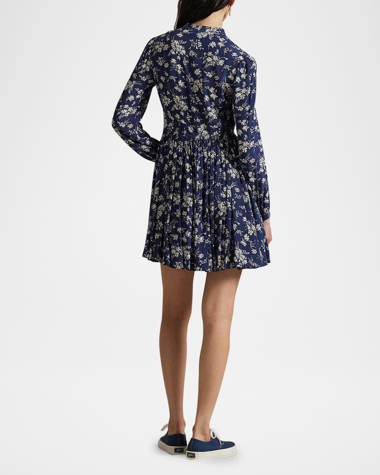 Polo Ralph Lauren Floral Buttoned Crepe Dress | Neiman Marcus