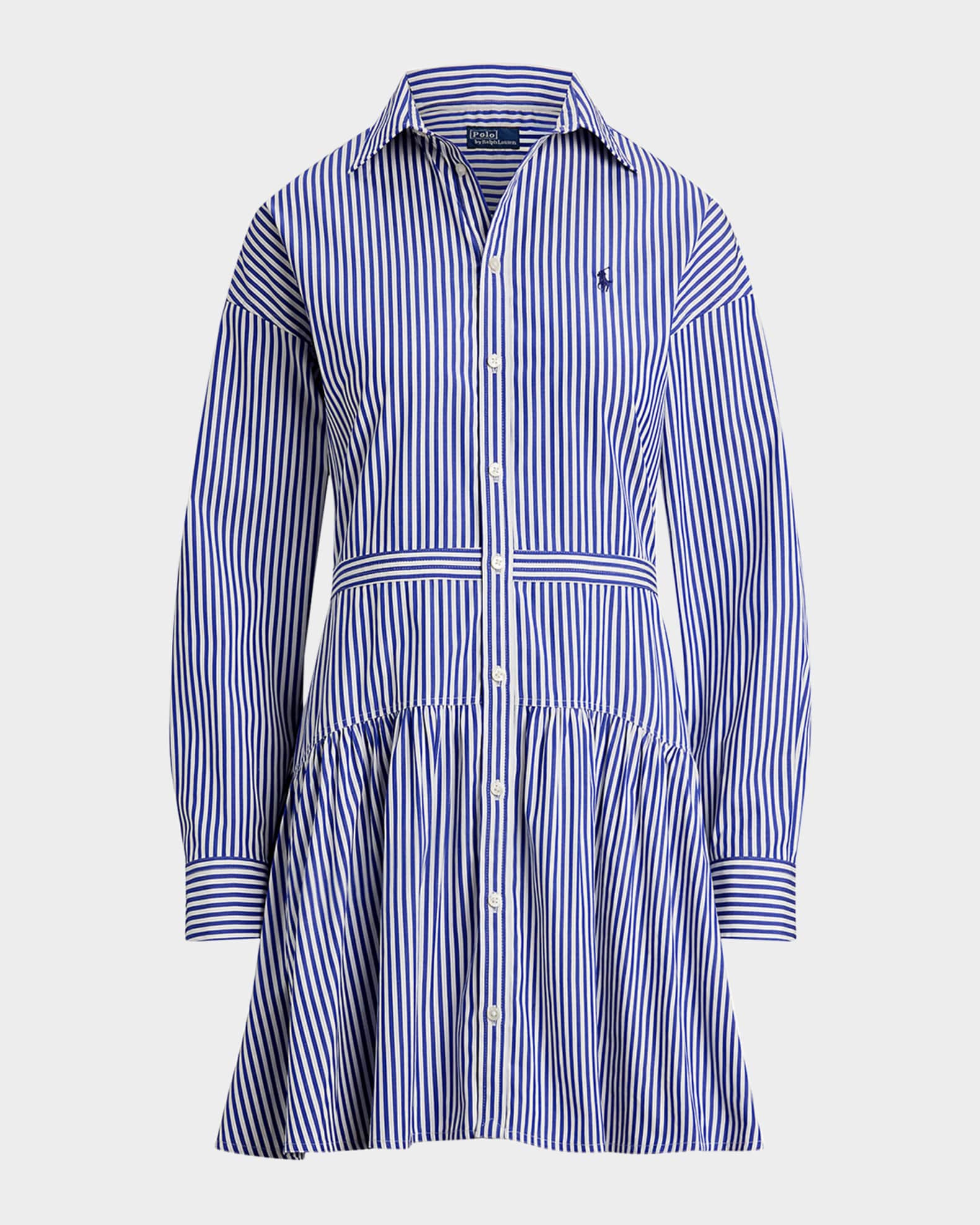 Polo Ralph Lauren Striped Cotton Paneled Shirtdress | Neiman