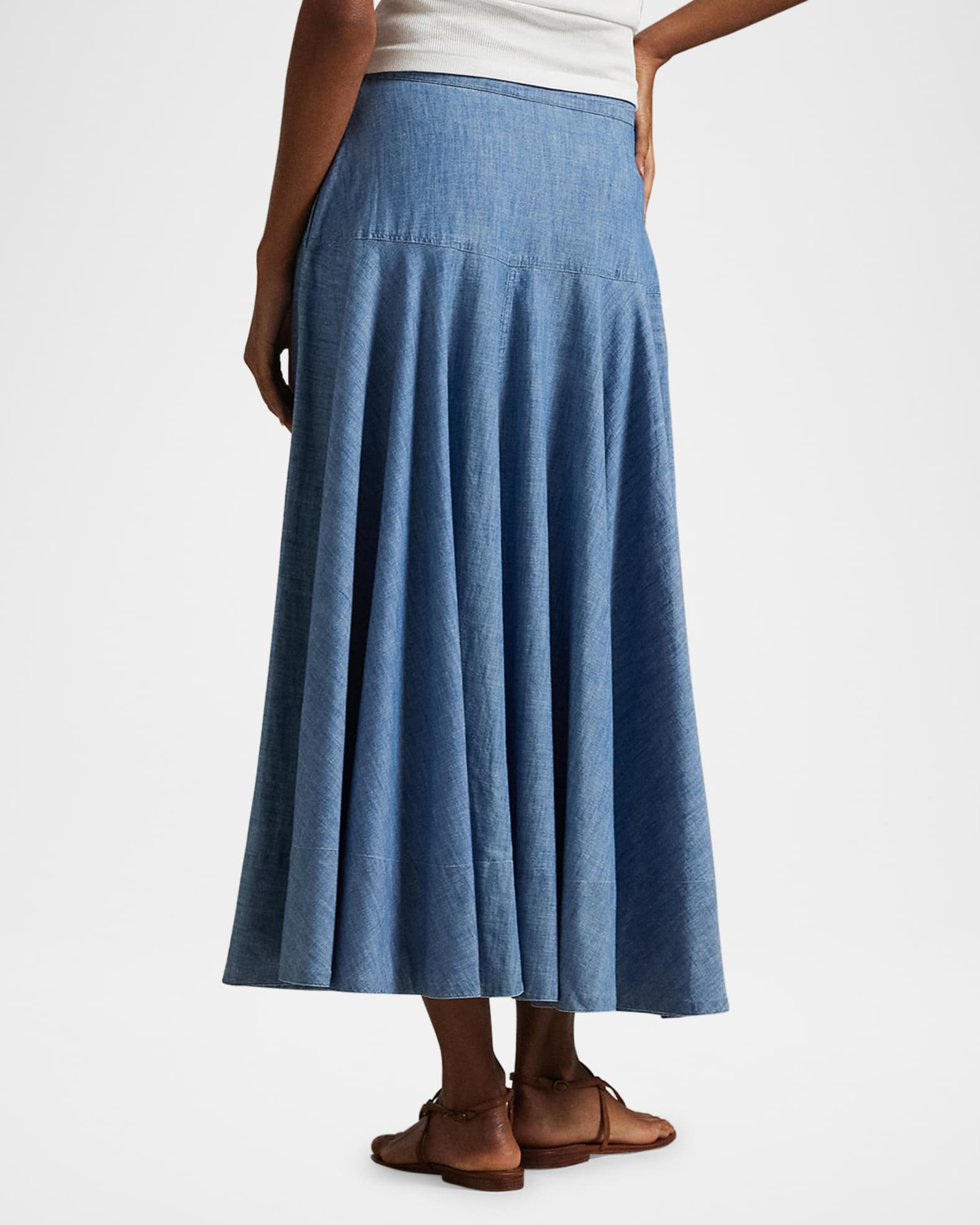 スカート POLO RALPH LAUREN Woman Skirt Blue 211964731 001 Polo Ralph Lauren Cotton Chambray Maxi Skirt | Neiman Marcus