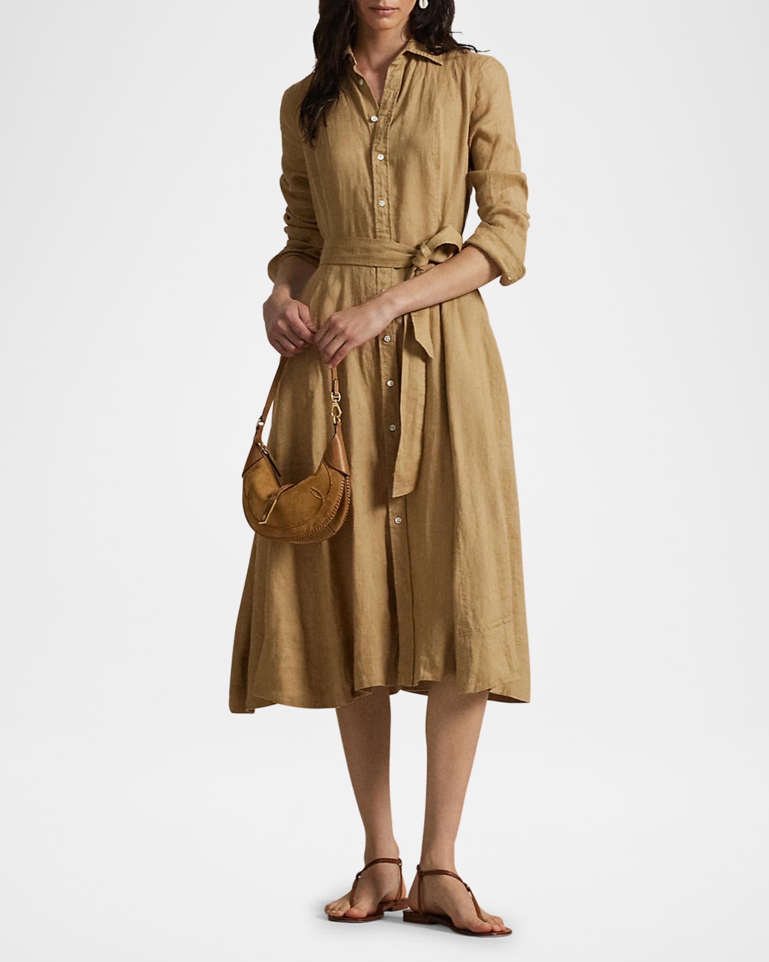 Belted Linen Shirtdress 1