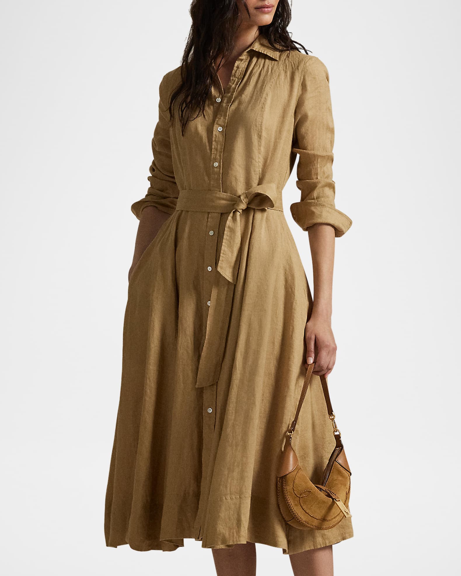 Belted Linen Shirtdress