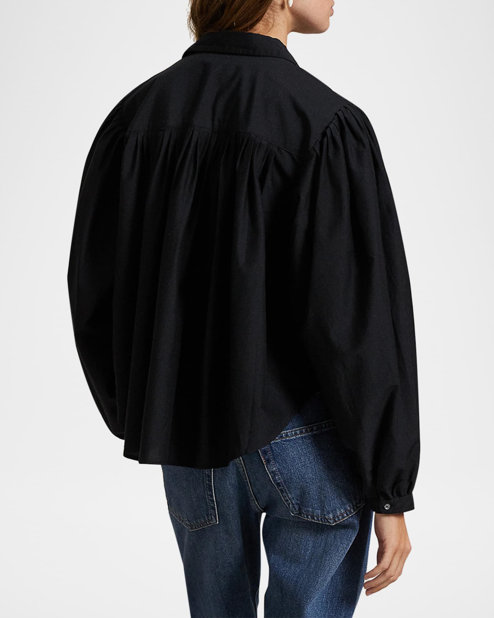 Pleated Cotton-Silk Shirt