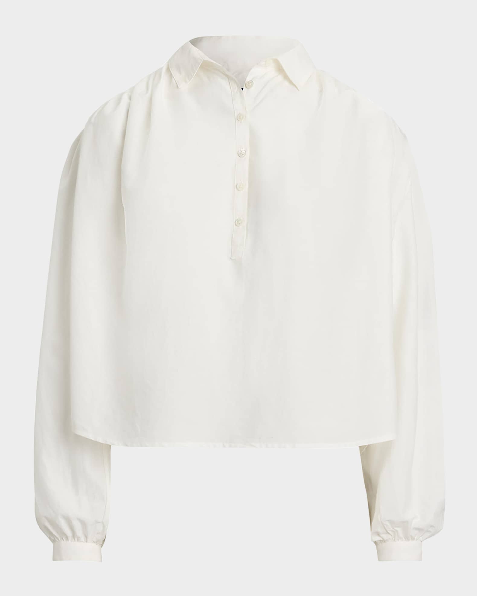 Pleated Cotton-Silk Shirt 0
