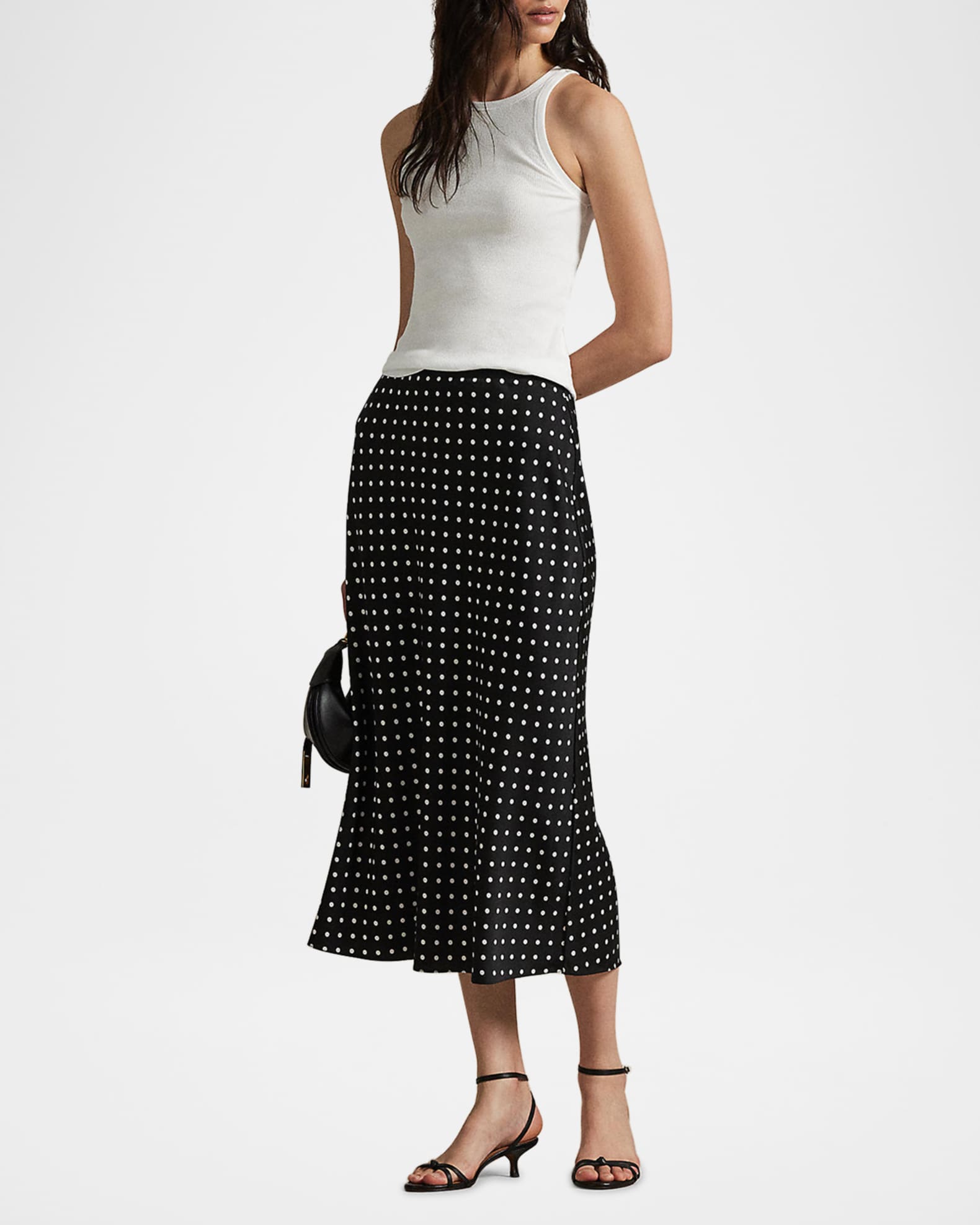 Polka-Dot Satin Skirt 1