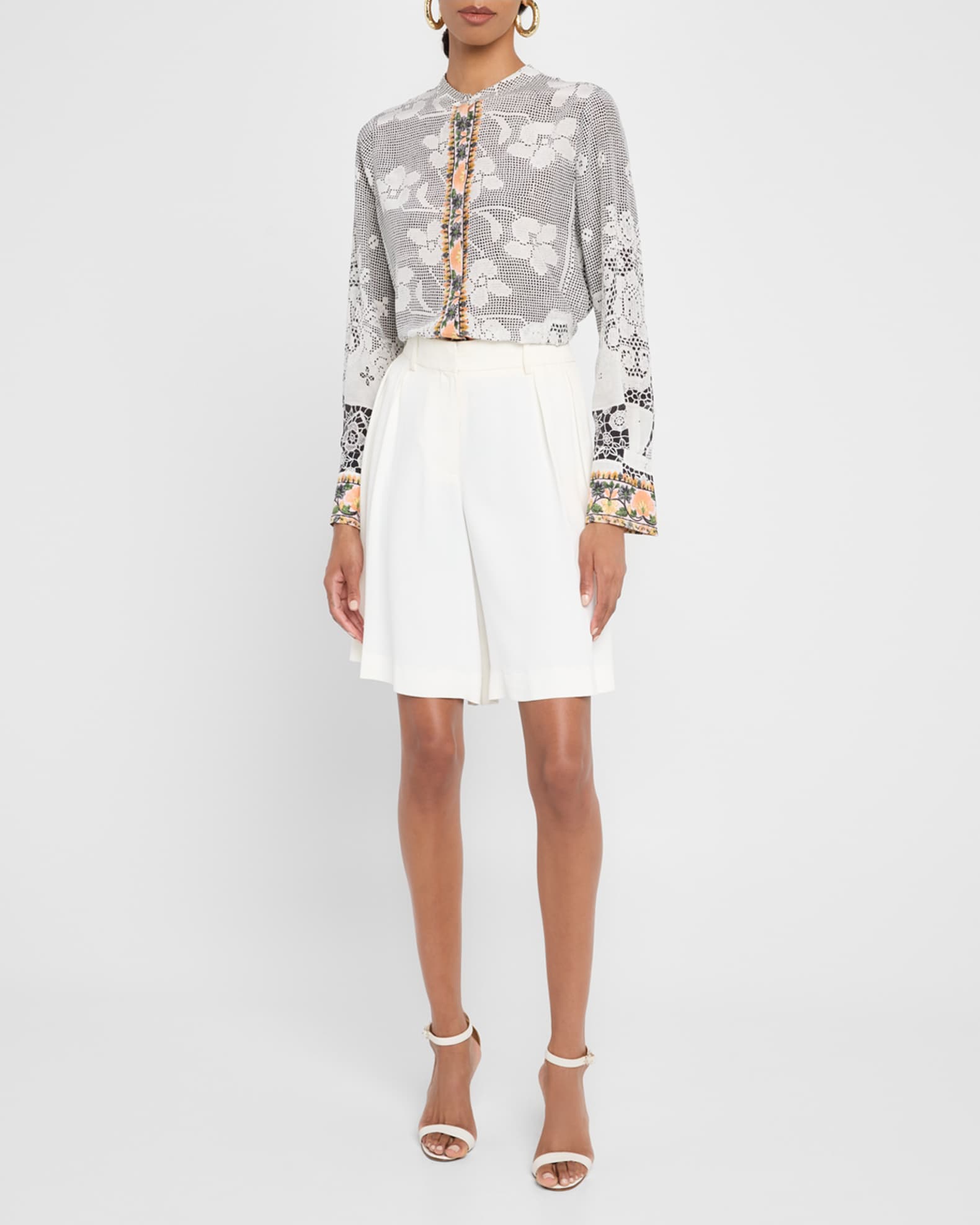 Eloise Lace-Print Silk Blouse 1