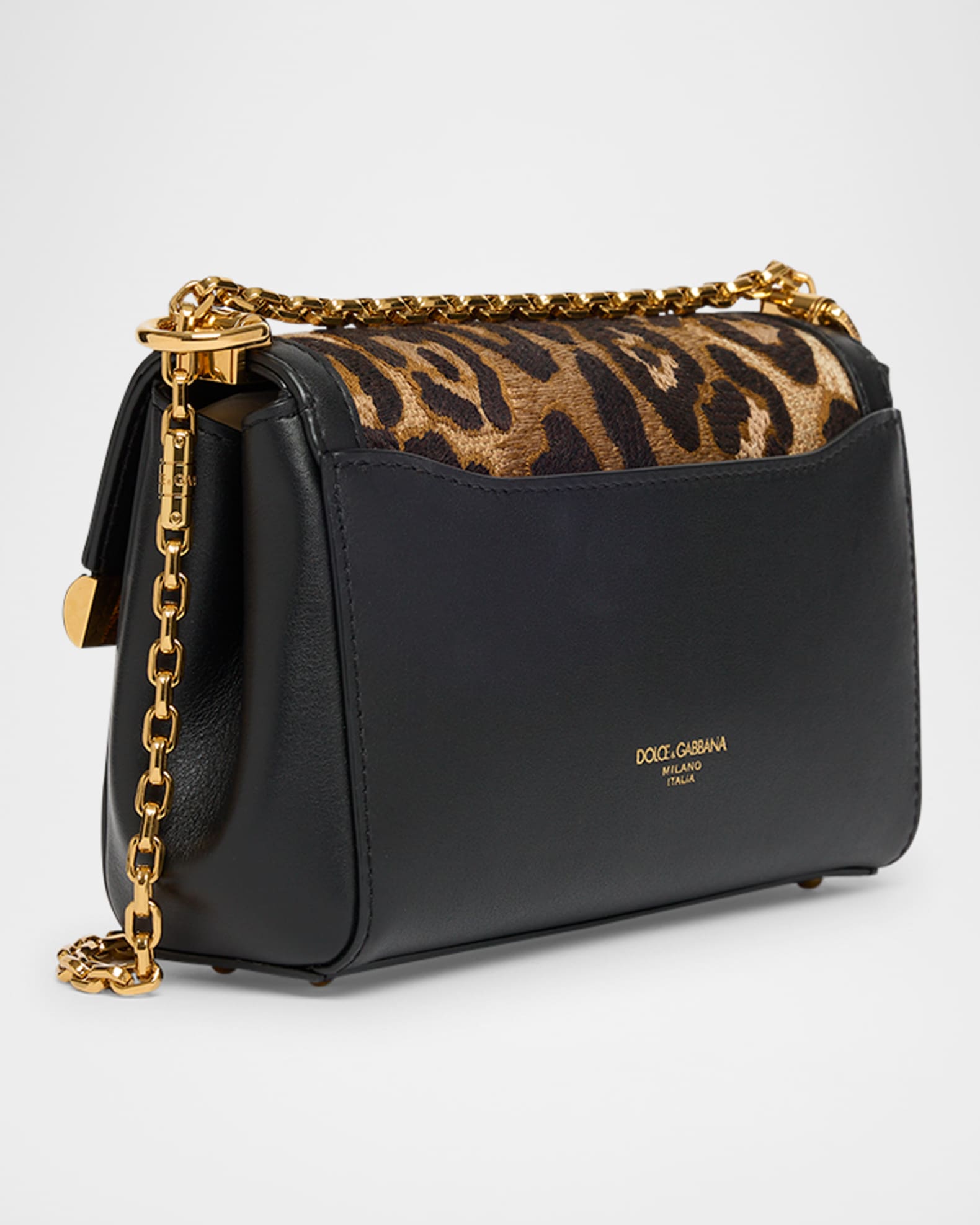 Dolce&Gabbana Marlene Leopard Chain Crossbody Bag | Neiman