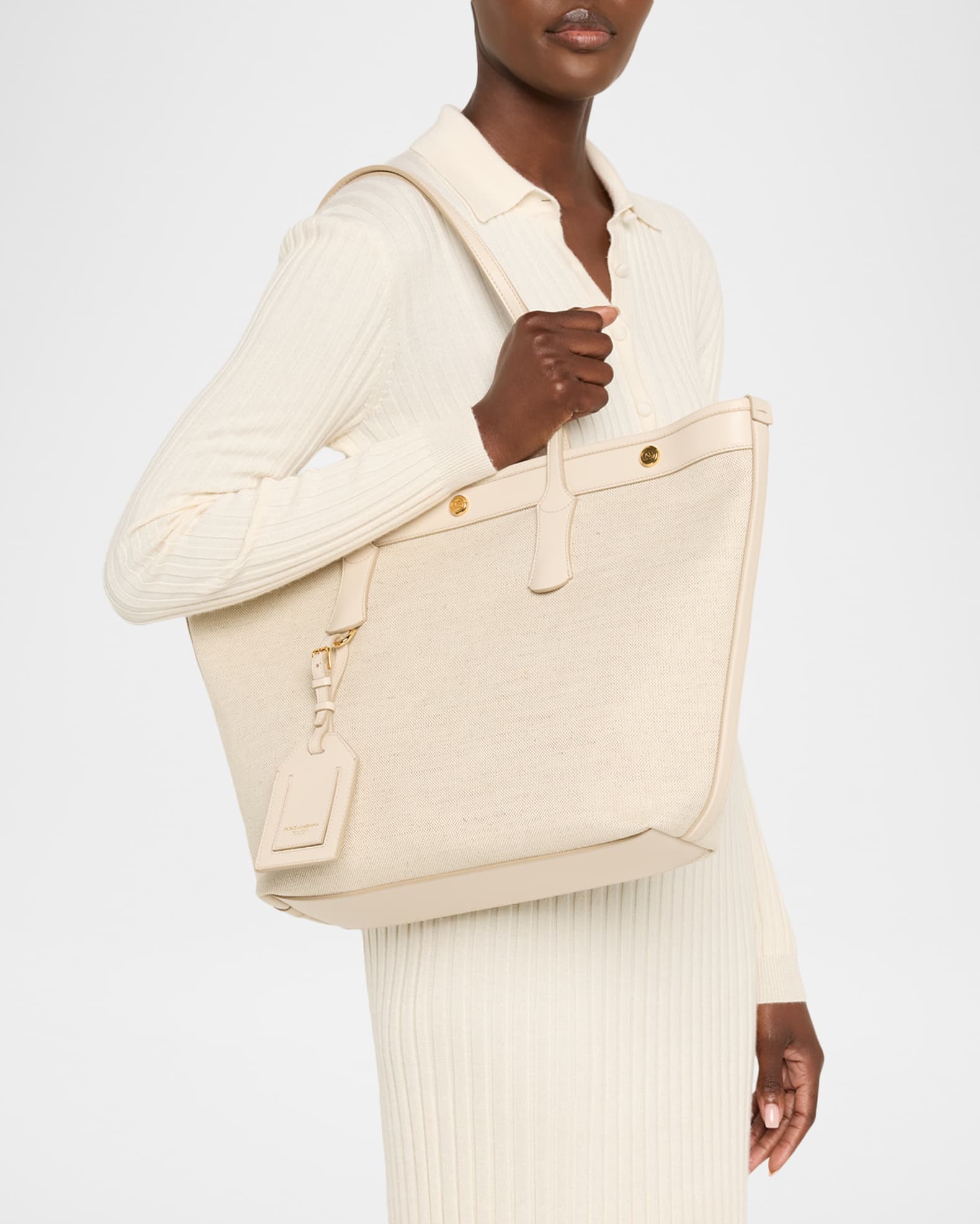 nahiro 　DOLCE&GABBANA コットンチェーントートバッグ Dolce&Gabbana Cotton-Linen Tote Bag | Neiman Marcus