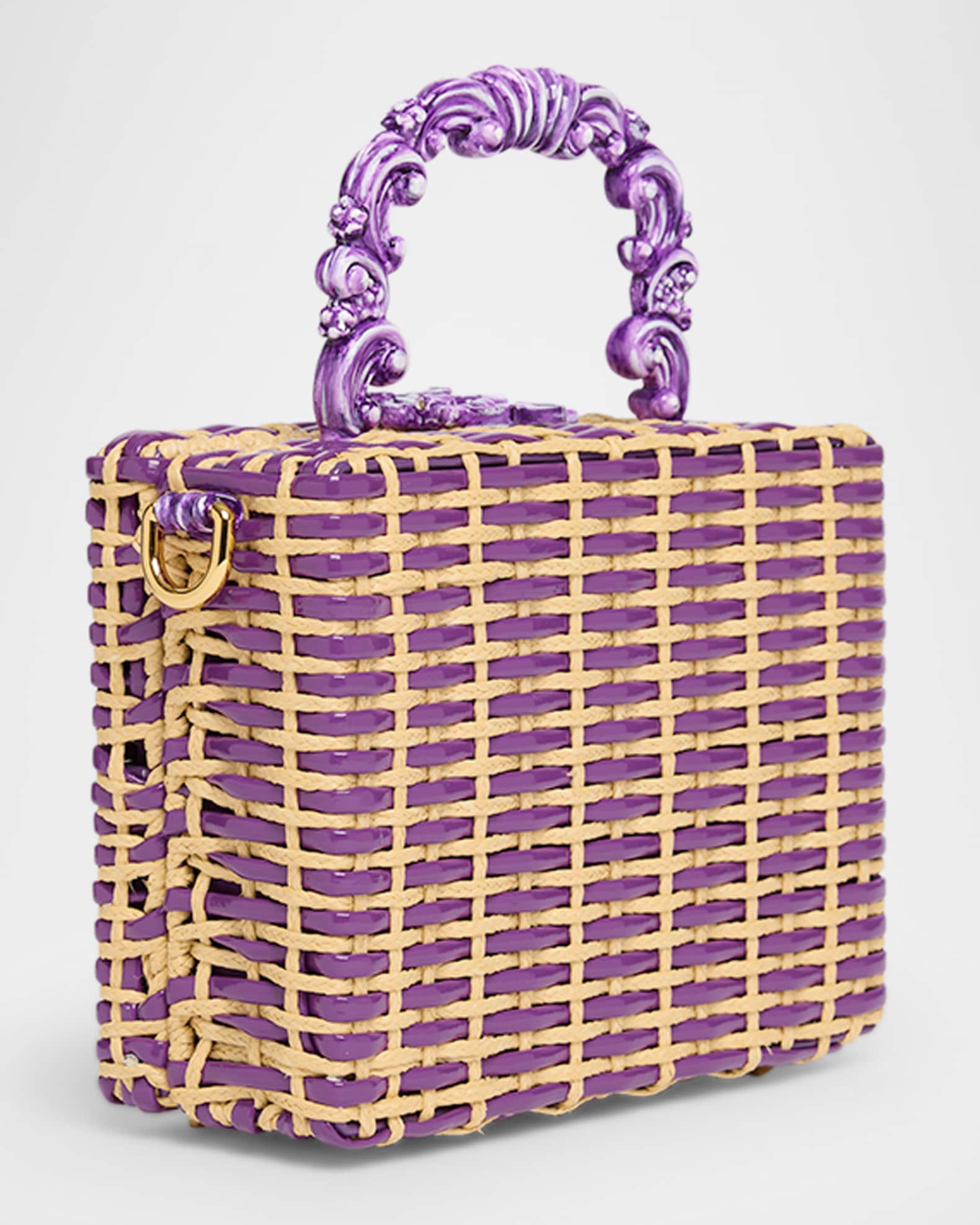 人気！DOLCE&GABBANA ハンドバッグ タン Dolce&Gabbana Woven Box Top-Handle Bag | Neiman Marcus