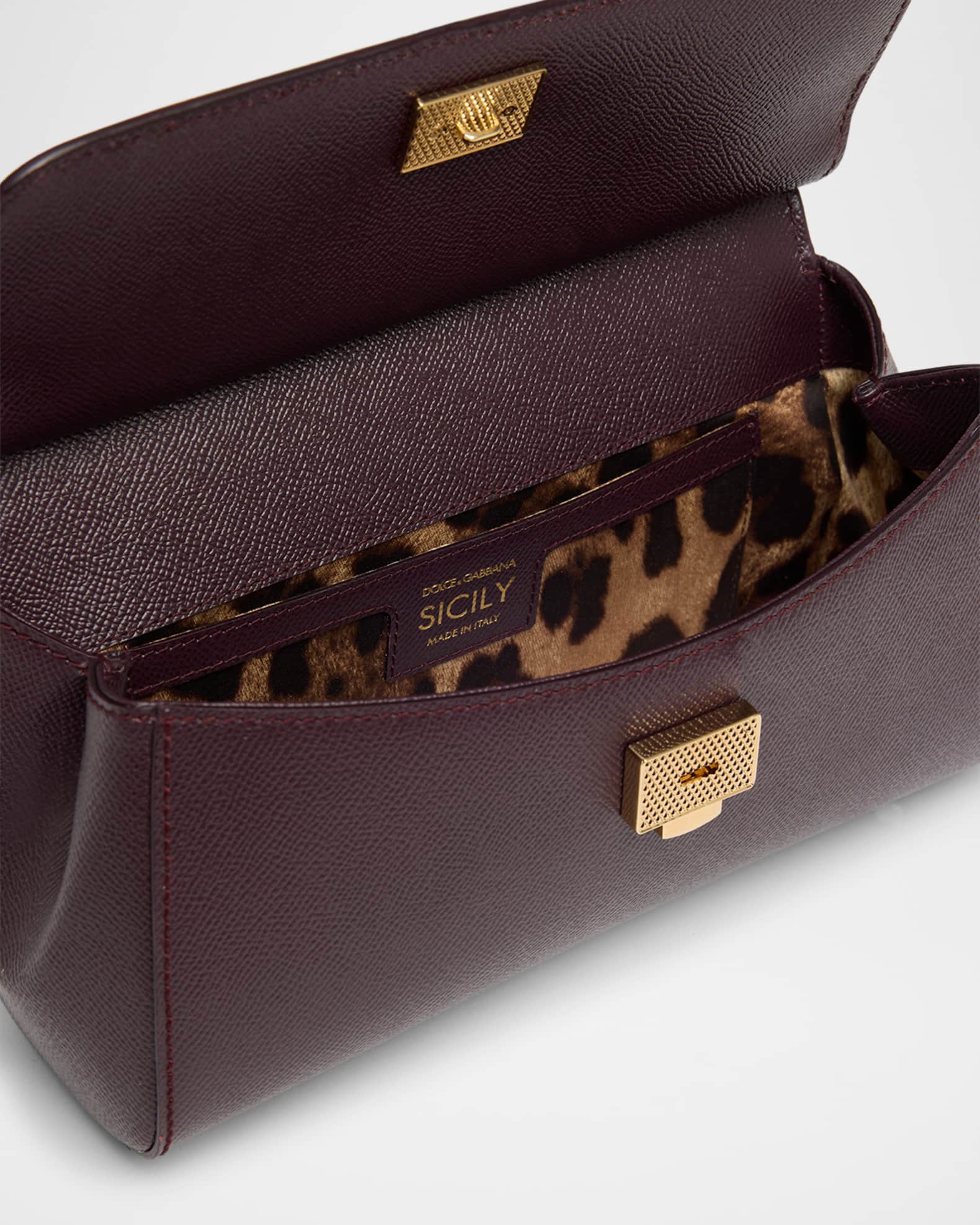 Dolce&Gabbana Sicily Leather Top-Handle Bag | Neiman Marcus