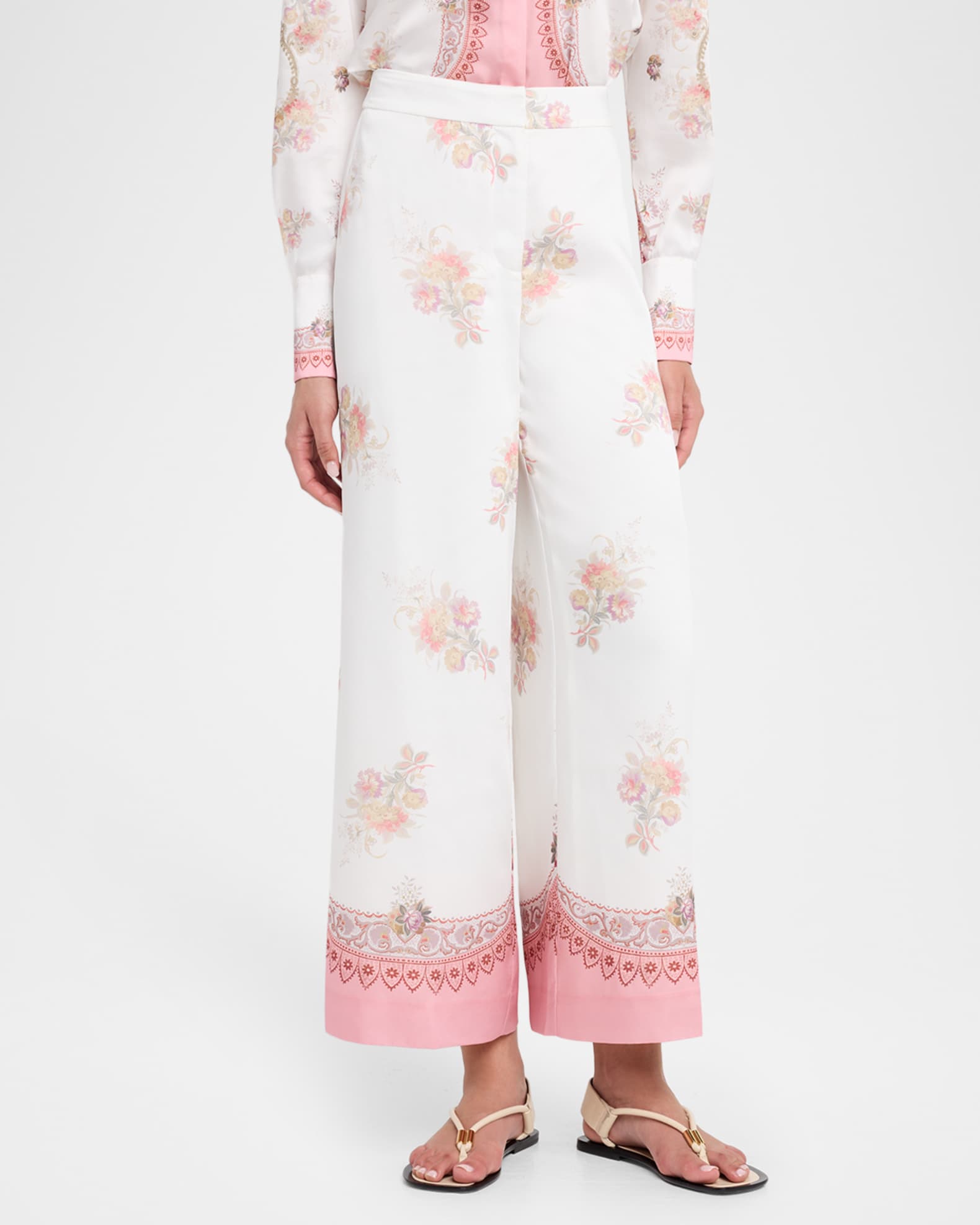 Kobi Halperin Zoe Cropped FloralPrint Pants Neiman Marcus