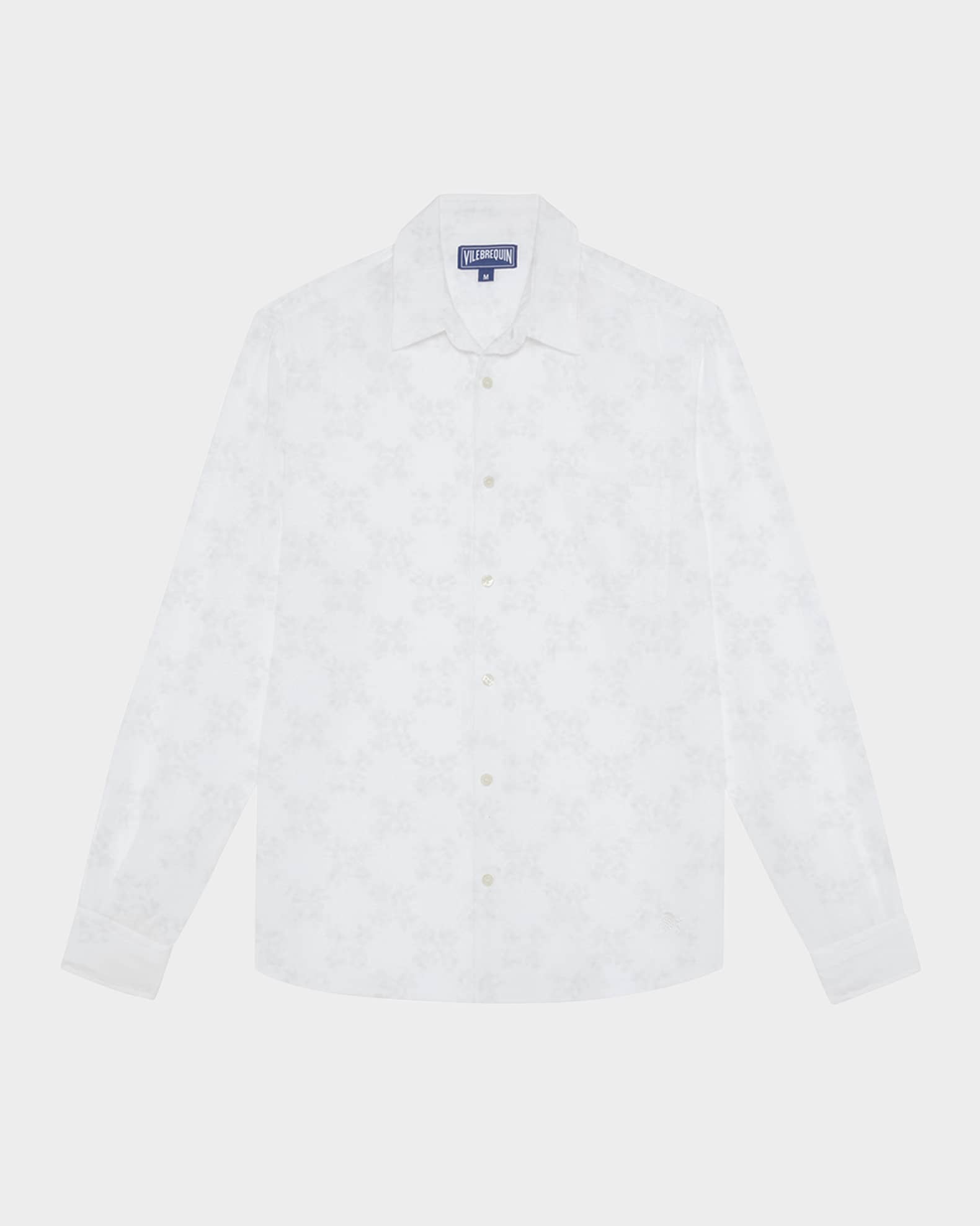 Men's Cotton-Linen Solid Sport Shirt 0