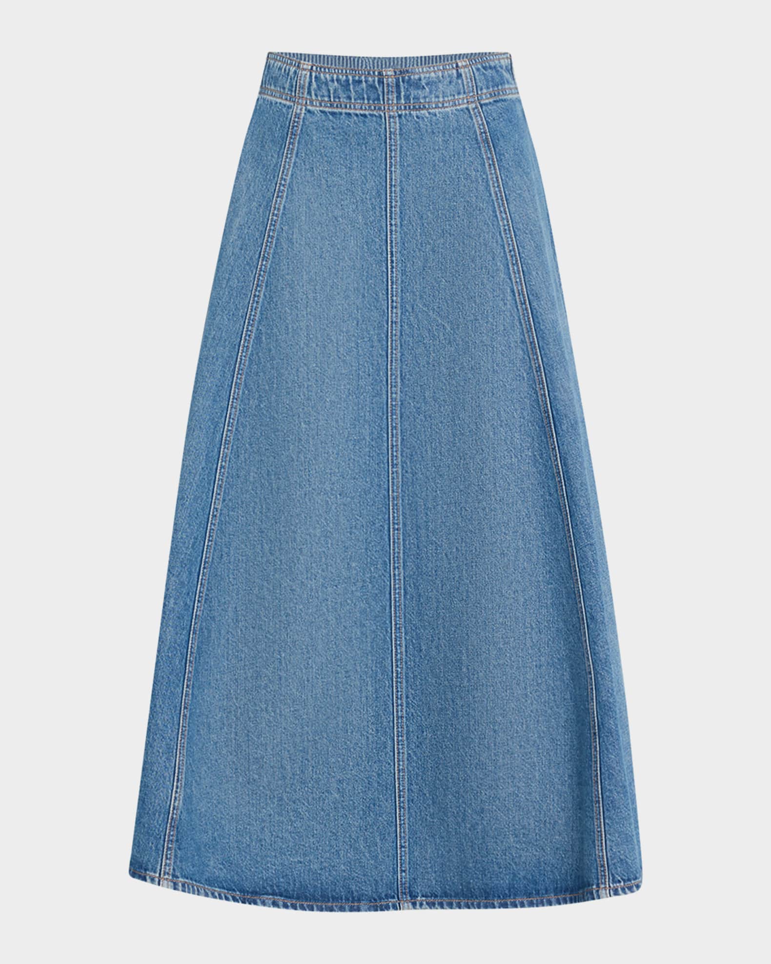 The Uma Denim Midi Skirt 0