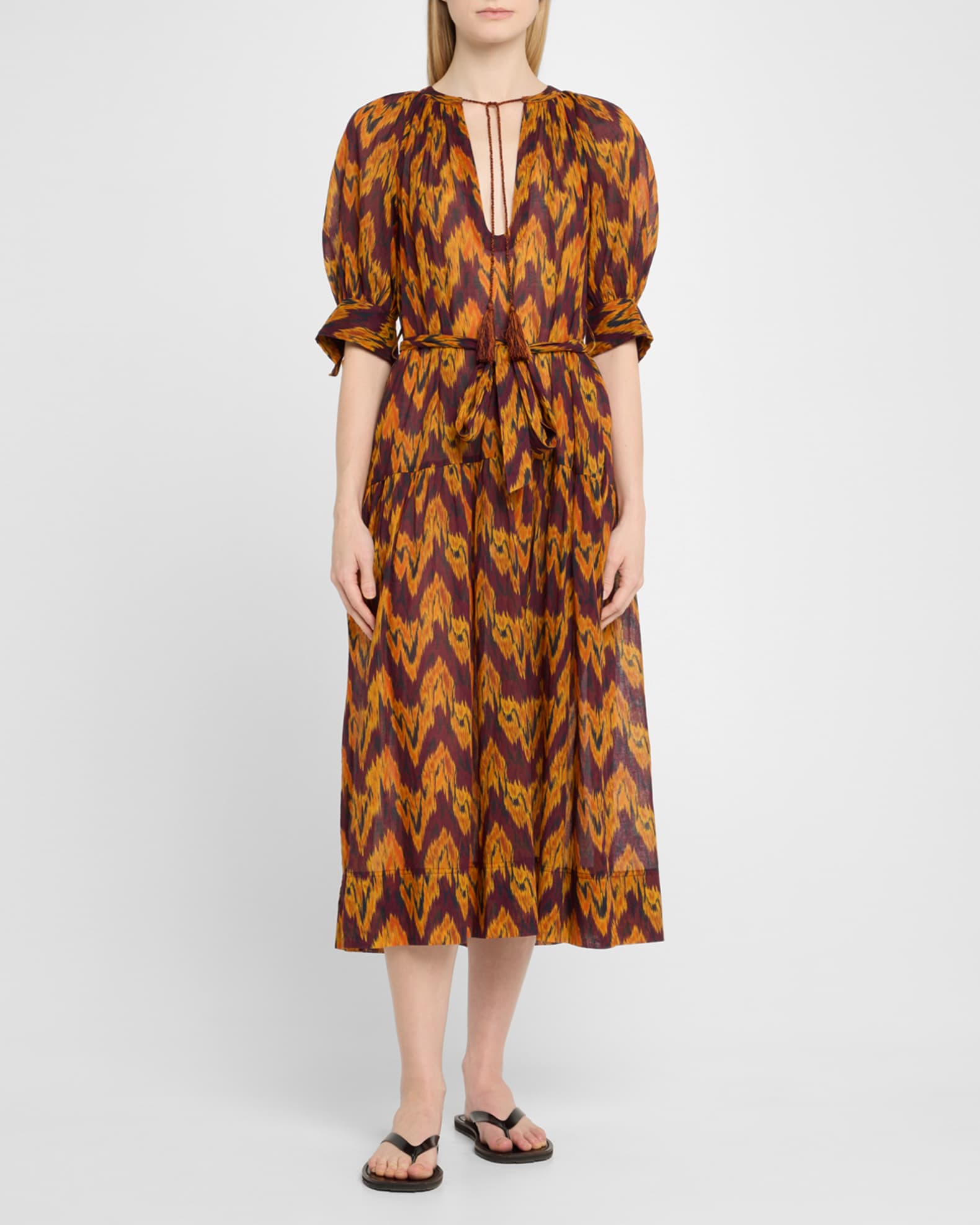 Selena Puff-Sleeve Maxi Dress Coverup 1