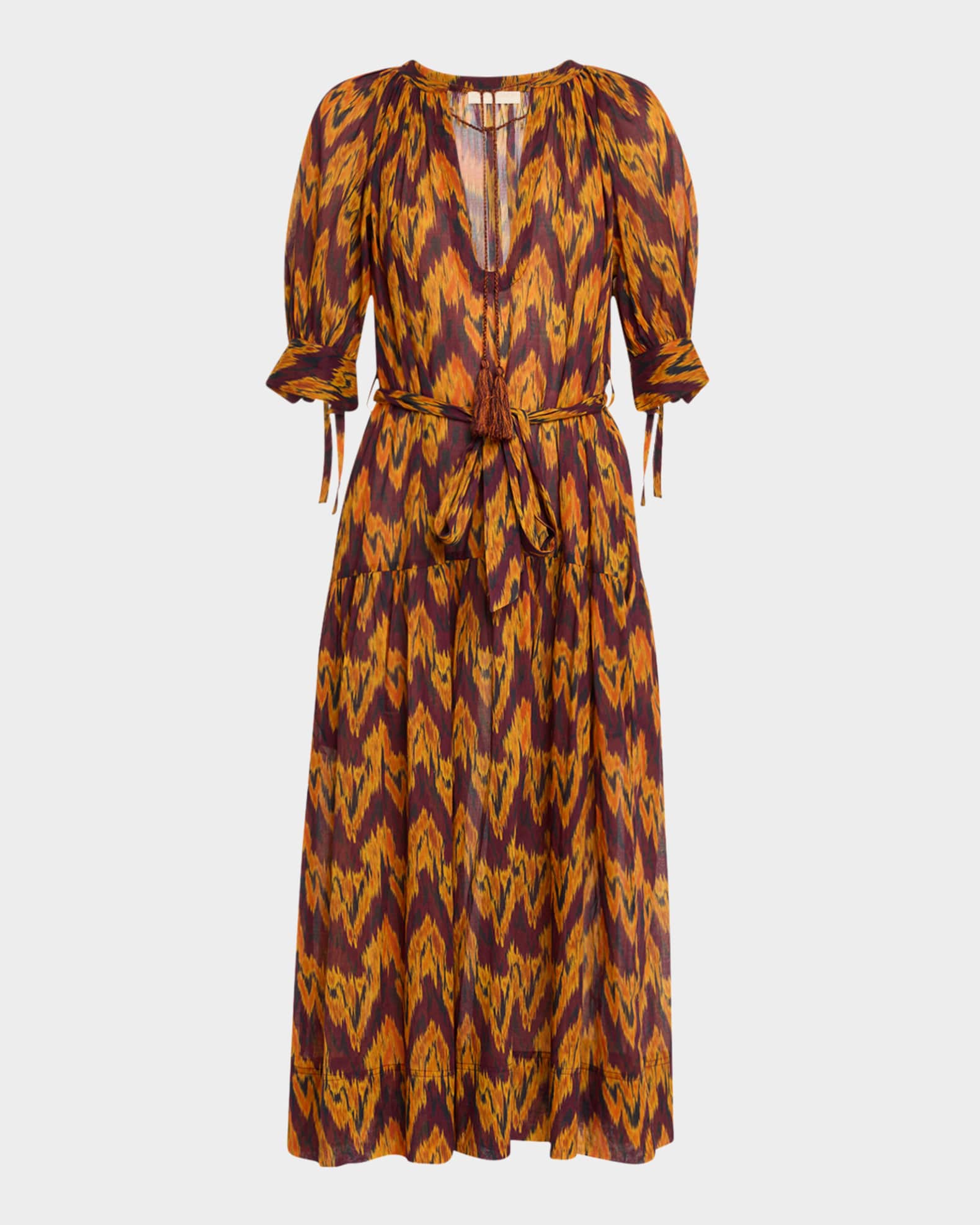 Selena Puff-Sleeve Maxi Dress Coverup 0