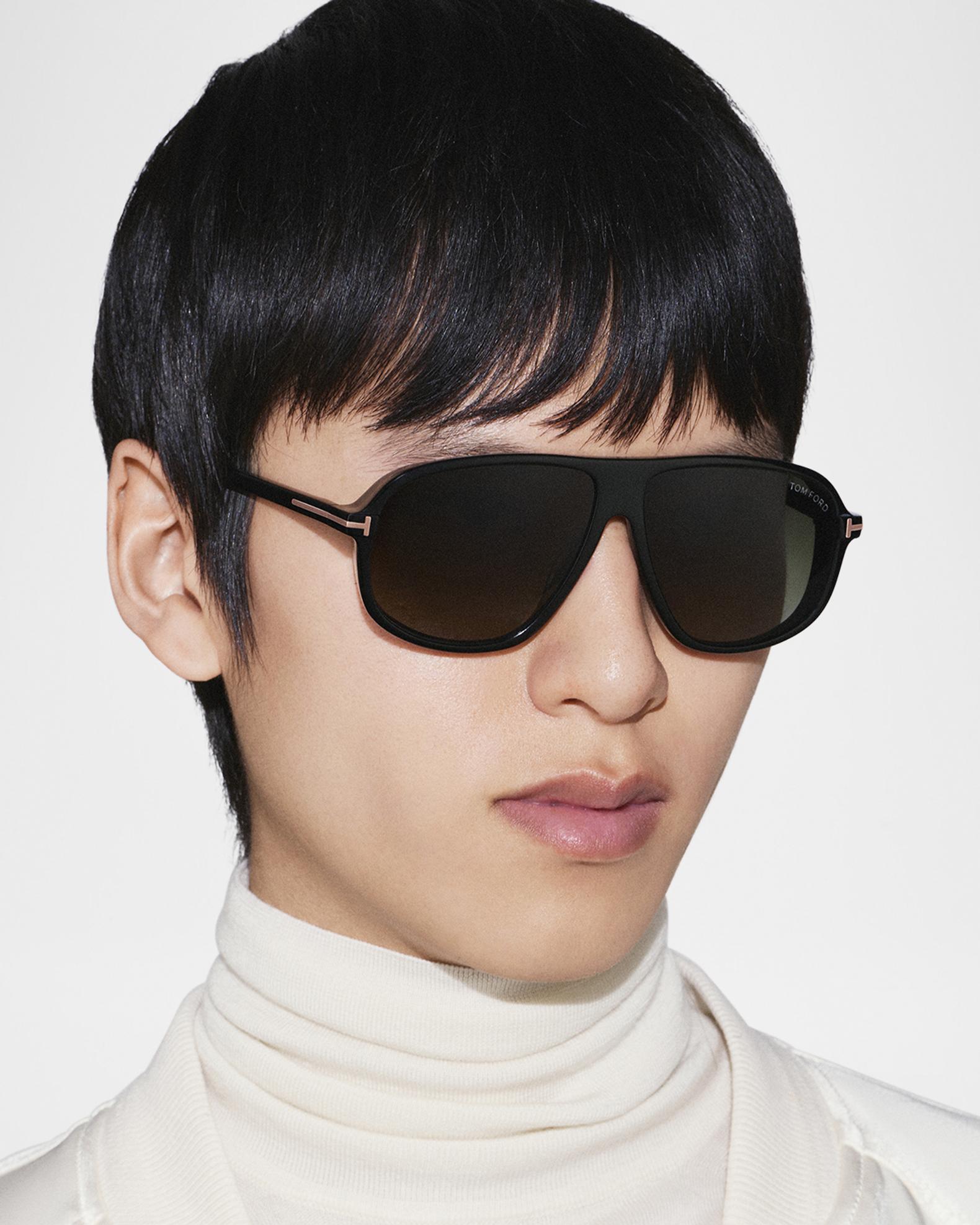 Sunglasses Tom Ford Tom Ford Icon Sunglasses FT1201 01E Shiny Black - eye-oo.com main image 4