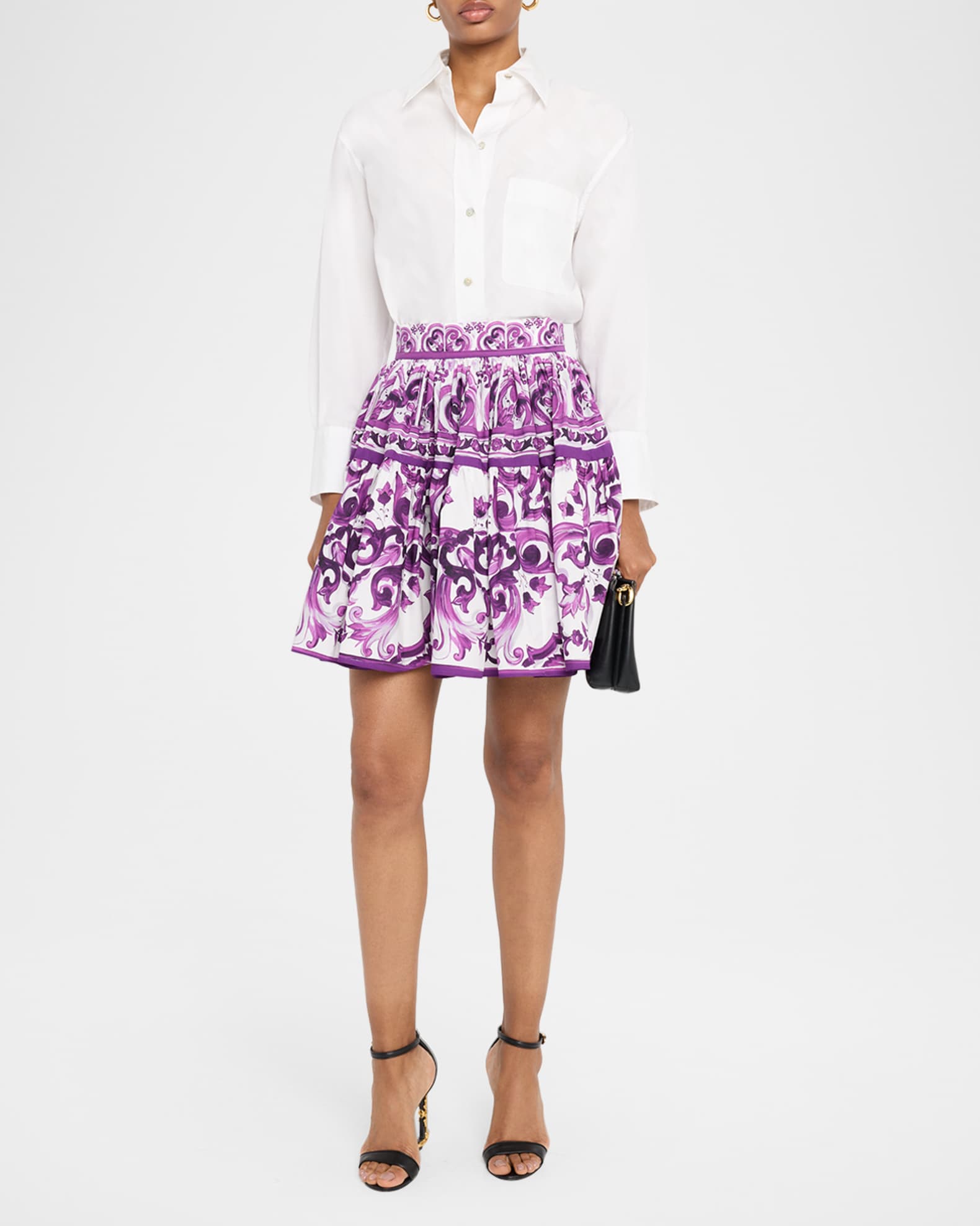 Tiered Poplin Mini Skirt 1
