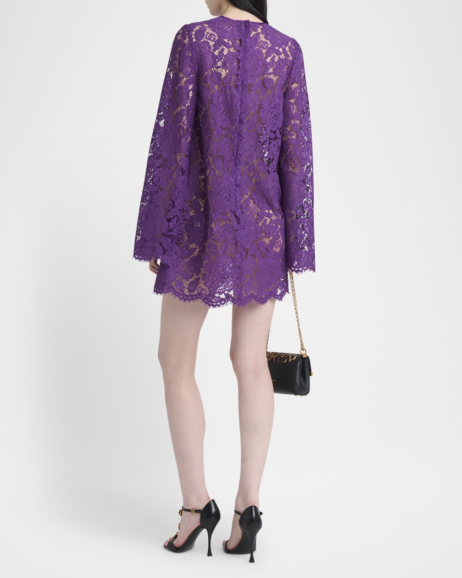 knee length dresses for ladies Long Sleeve Mini Dress, Tie Neck | Anne Klein main image 0