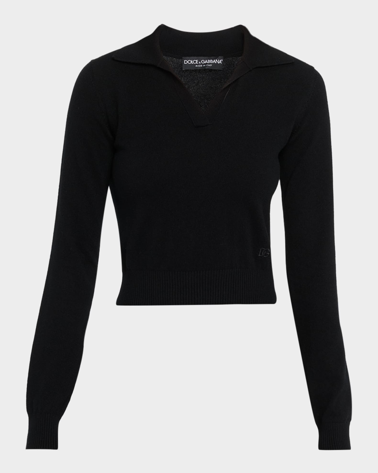 Cashmere Crop Henley Sweater 0