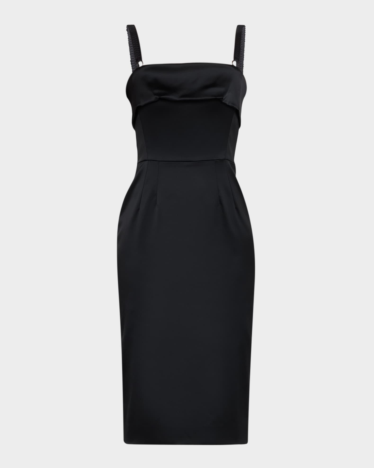 Satin Sleeveless Sheath Midi Dress 0