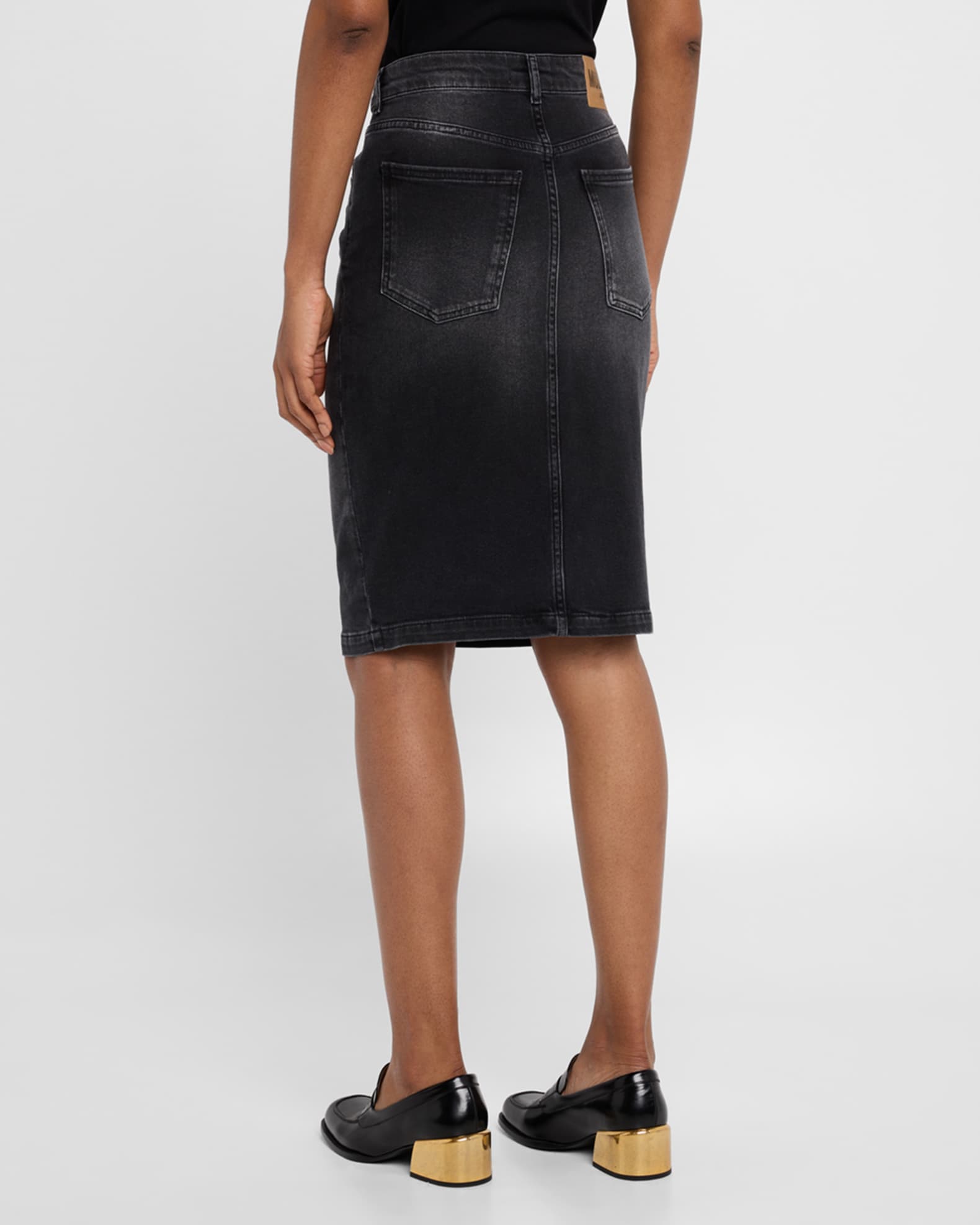 Moschino Jeans Knee-Length Denim Skirt | Neiman Marcus