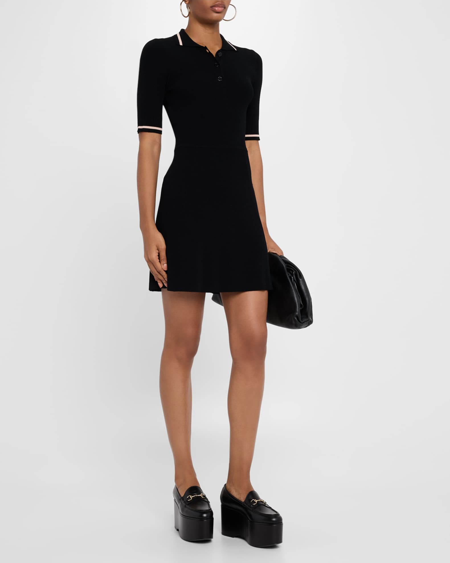 ワンピース Short Sleeve Polo Mini Dress M Moschino Jeans Short-Sleeve Mini Polo Dress | Neiman Marcus