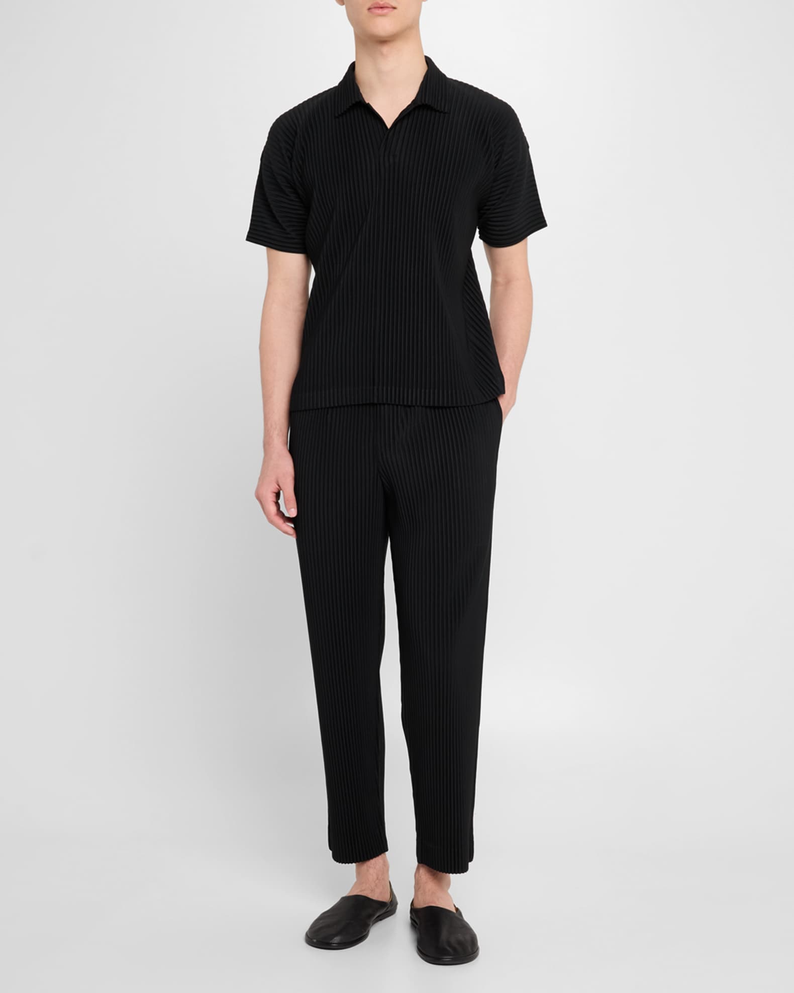 Homme Plisse Issey Miyake Men's Pleated Flat-Front Pants