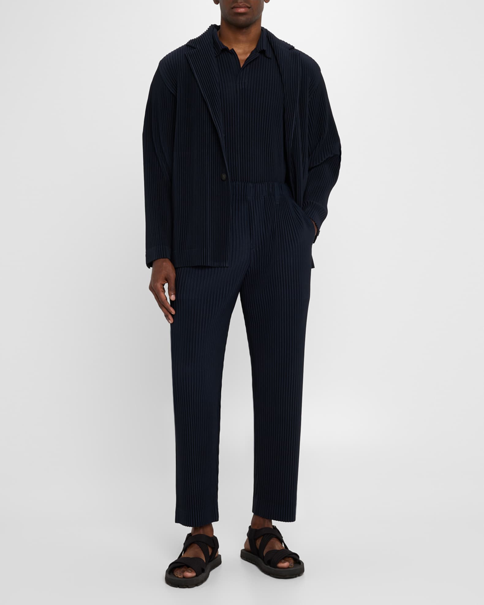 Men's Pleated Single-Breasted Sport Coat 1