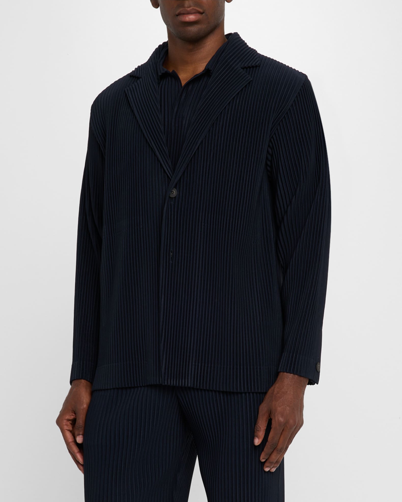 Homme Plisse Issey Miyake Men's Pleated Single-Breasted Sport Coat
