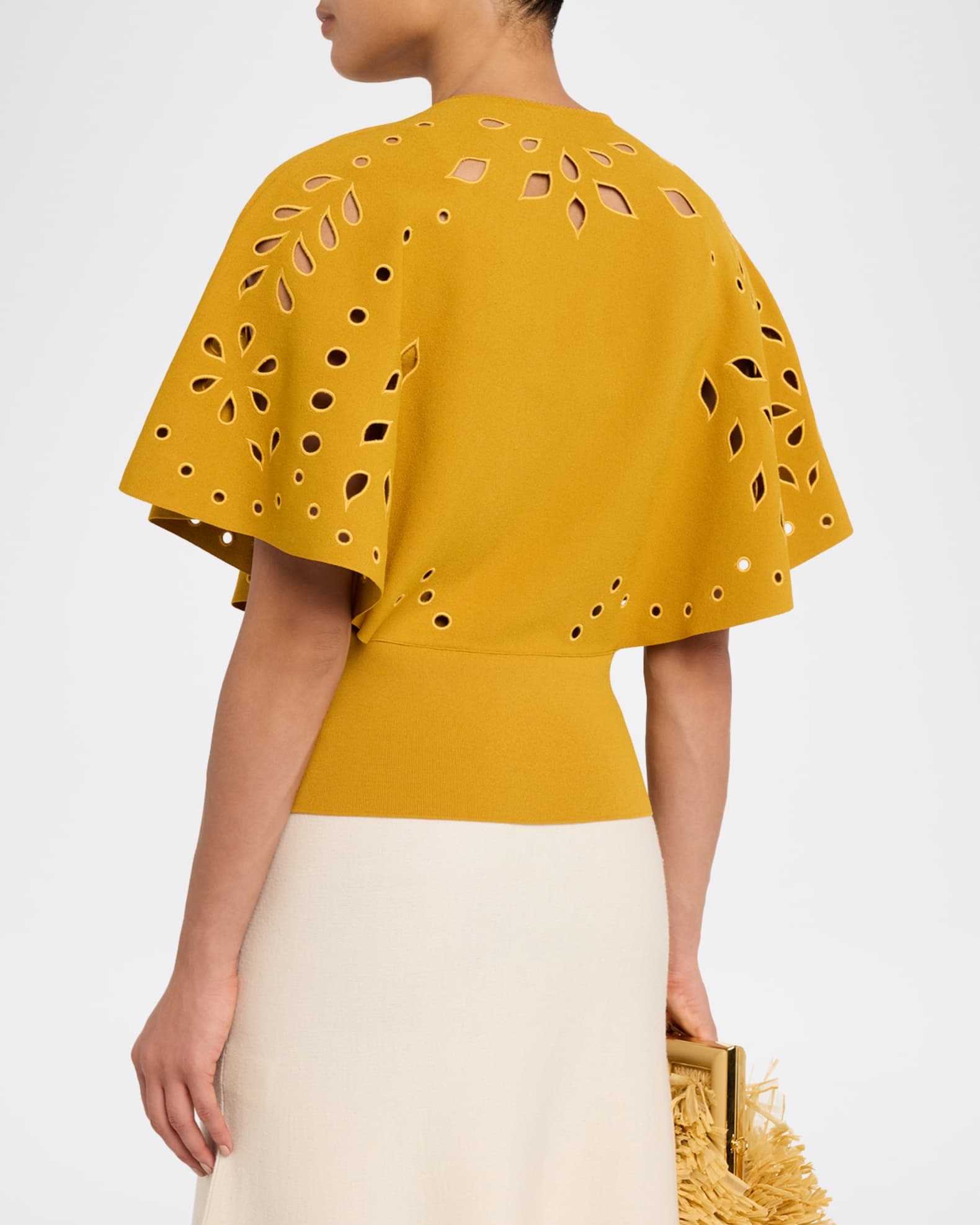 Ulla Johnson Josie Cape-Sleeve Knit Top | Neiman Marcus