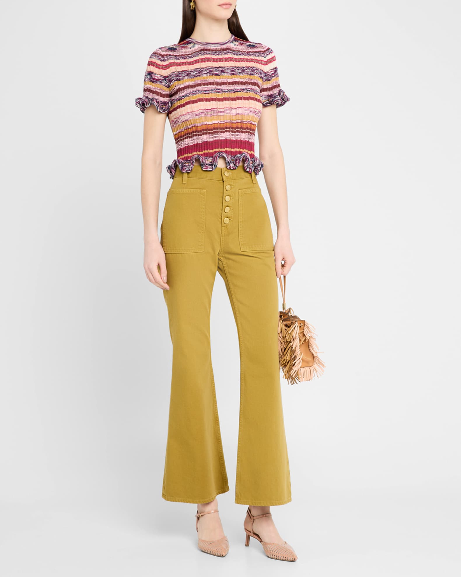 Miya Short-Sleeve Knit Ruffle Top 1