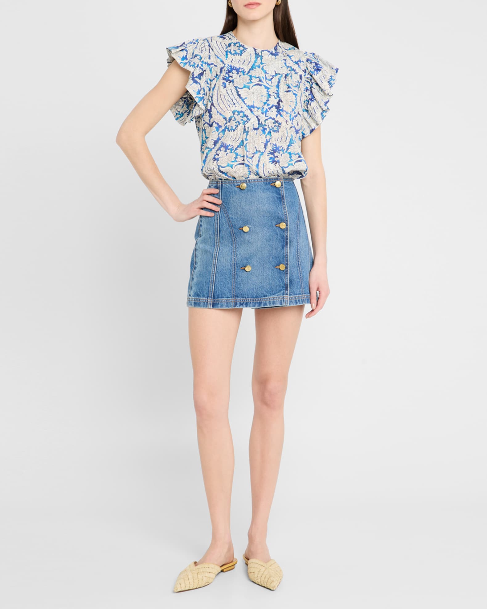 Sienna Flutter-Sleeve Blouse 1