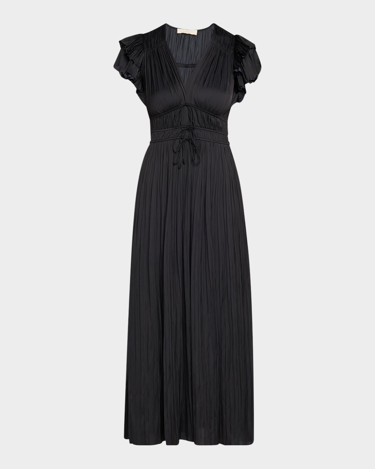 Patrice Flutter-Sleeve Midi Dress 0