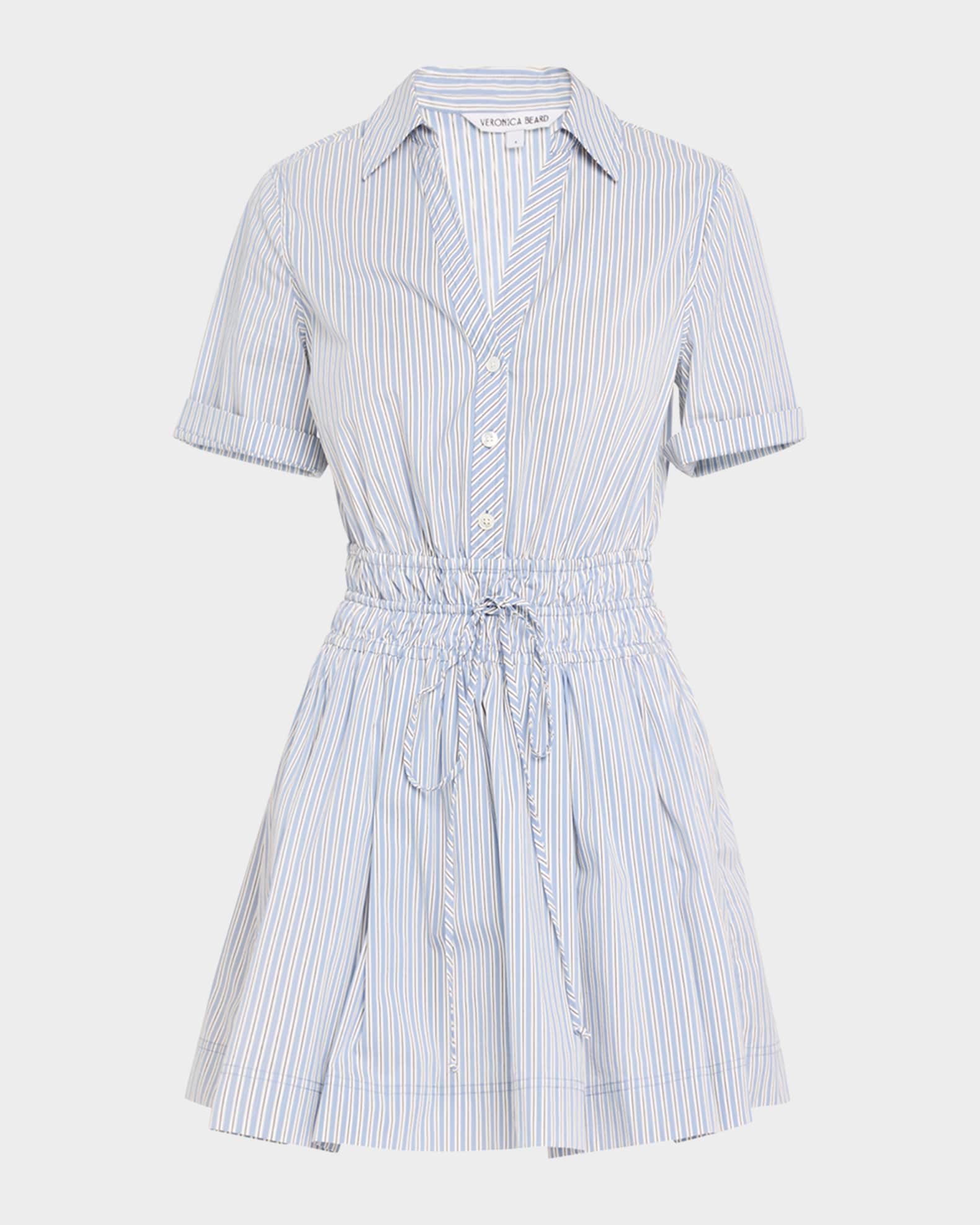 Susan Stripe Short-Sleeve Mini Dress 0