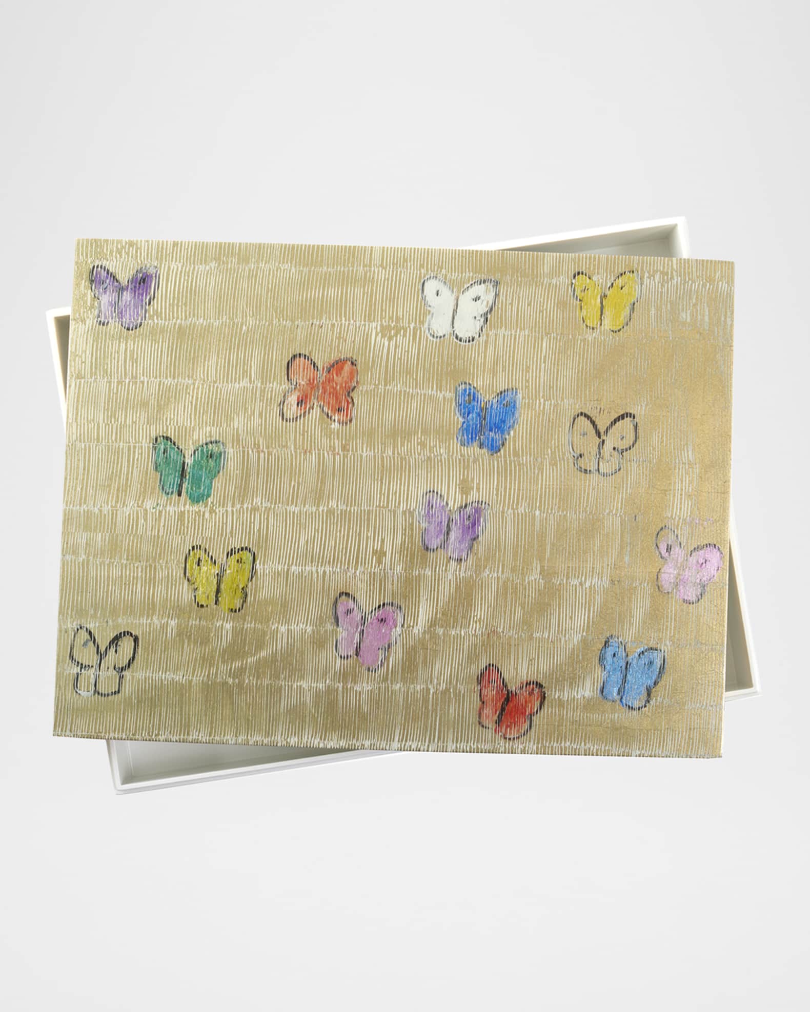 Summer Butterflies  Gold Leaf & Lacquer Large Box 1