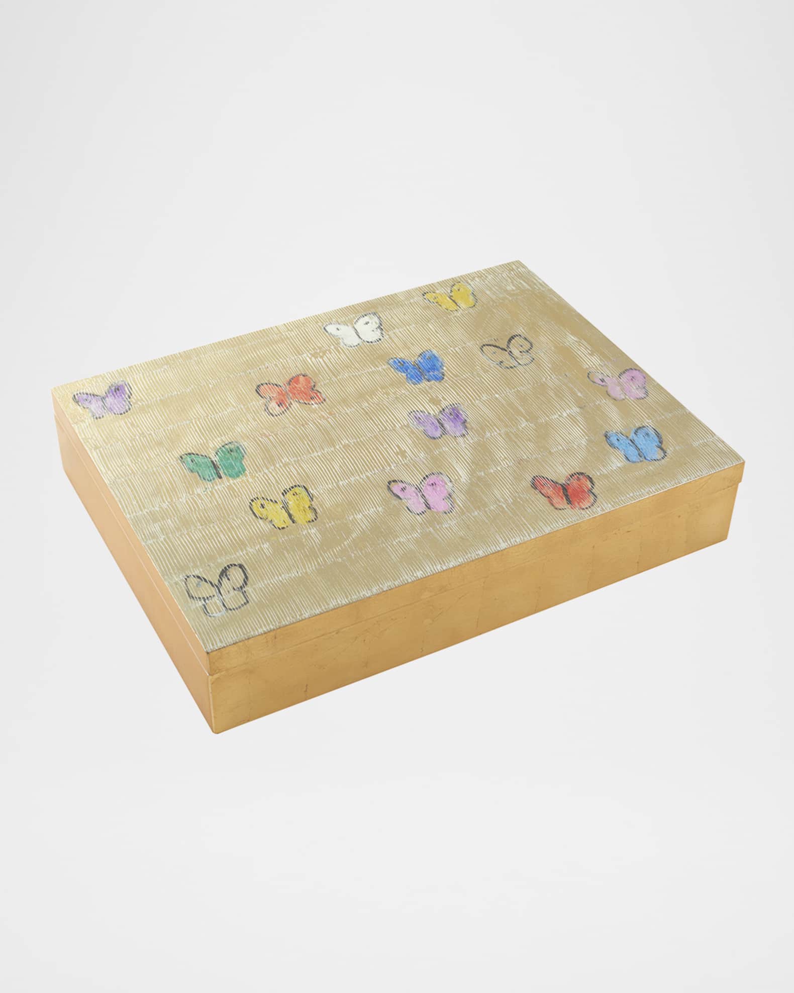 Summer Butterflies  Gold Leaf & Lacquer Large Box 0