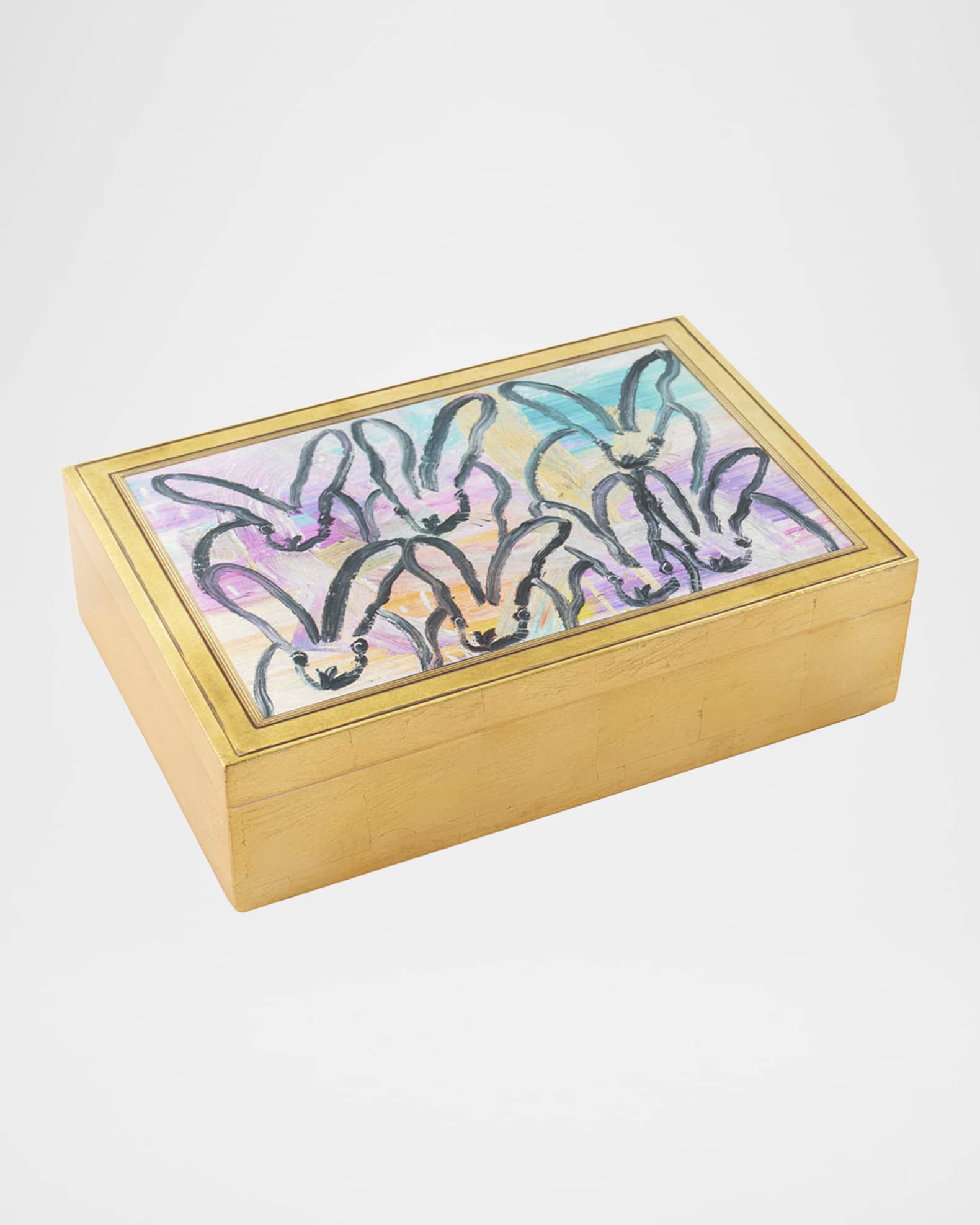 Framed Bunny Gold Leaf & Lacquer Box 0